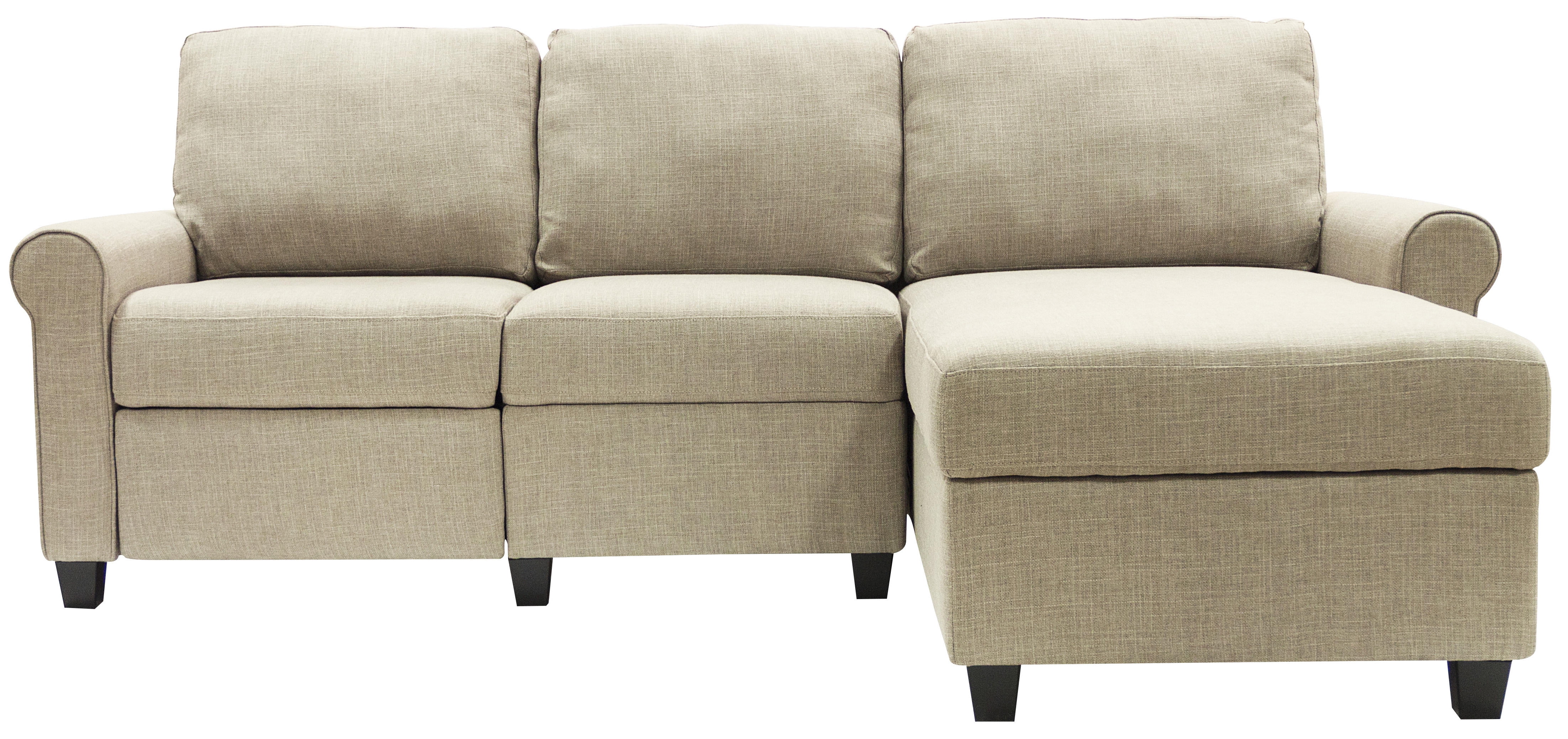 Serta Copenhagen Reclining Sectional with Right Storage Chaise - Oatmeal