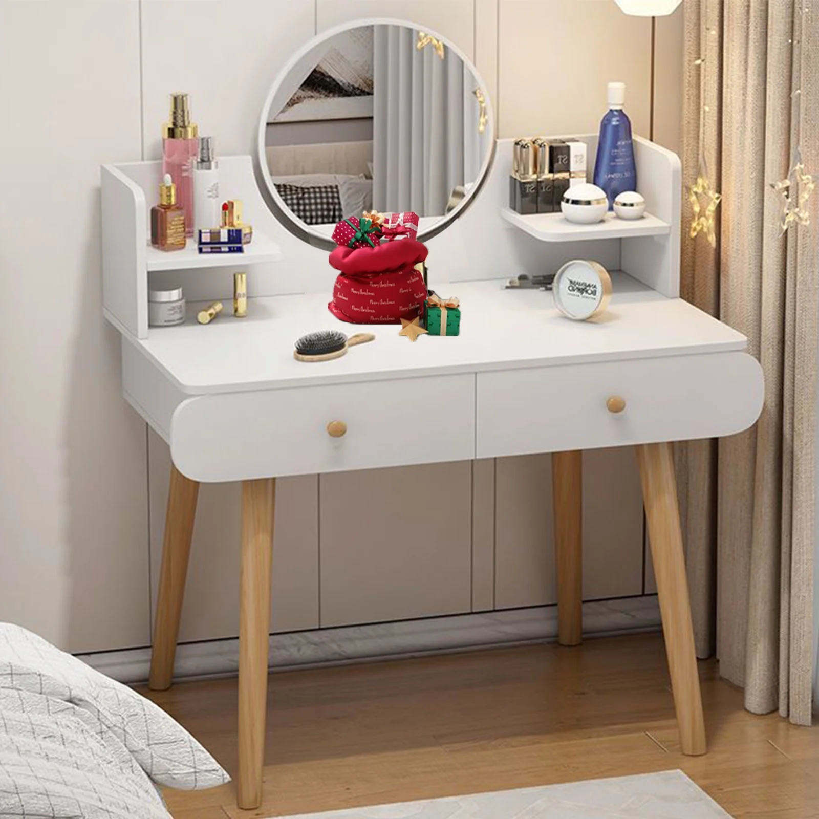 EONROACOO Makeup Vanity Table with Mirror, Dressing Table Vanity Desk, Adult Teen(White)