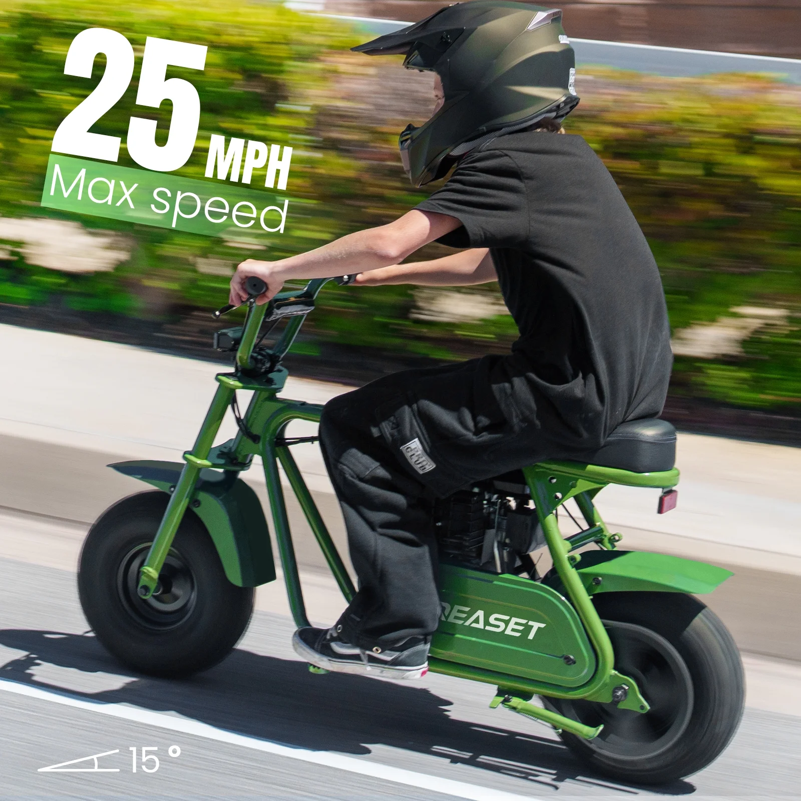 QEASET MB001 Gas Powered Mini Dirt Bike 99CC for Teens and Adults, 25MPH Off Road Motorcycle, Weight Support Up to 200 LBS - Black