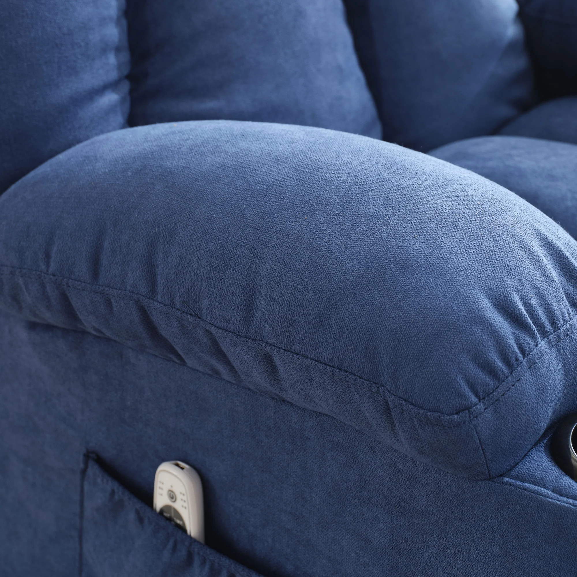 JONPONY Manual Recliner Chair with Heat Therapy and Massage Function, Heavy Duty Reclining Mechanism Massage Chair, Elderly Single Rocker Sofa with Cup Holders for Bedroom Home Theater,Grey