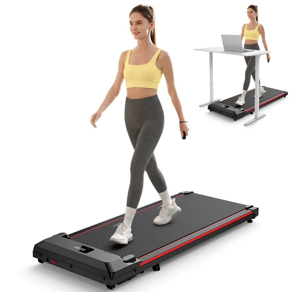 Walking Pad 2 in 1 Under Desk Treadmill with Remote Control Mini Portable Treadmill for Home Office