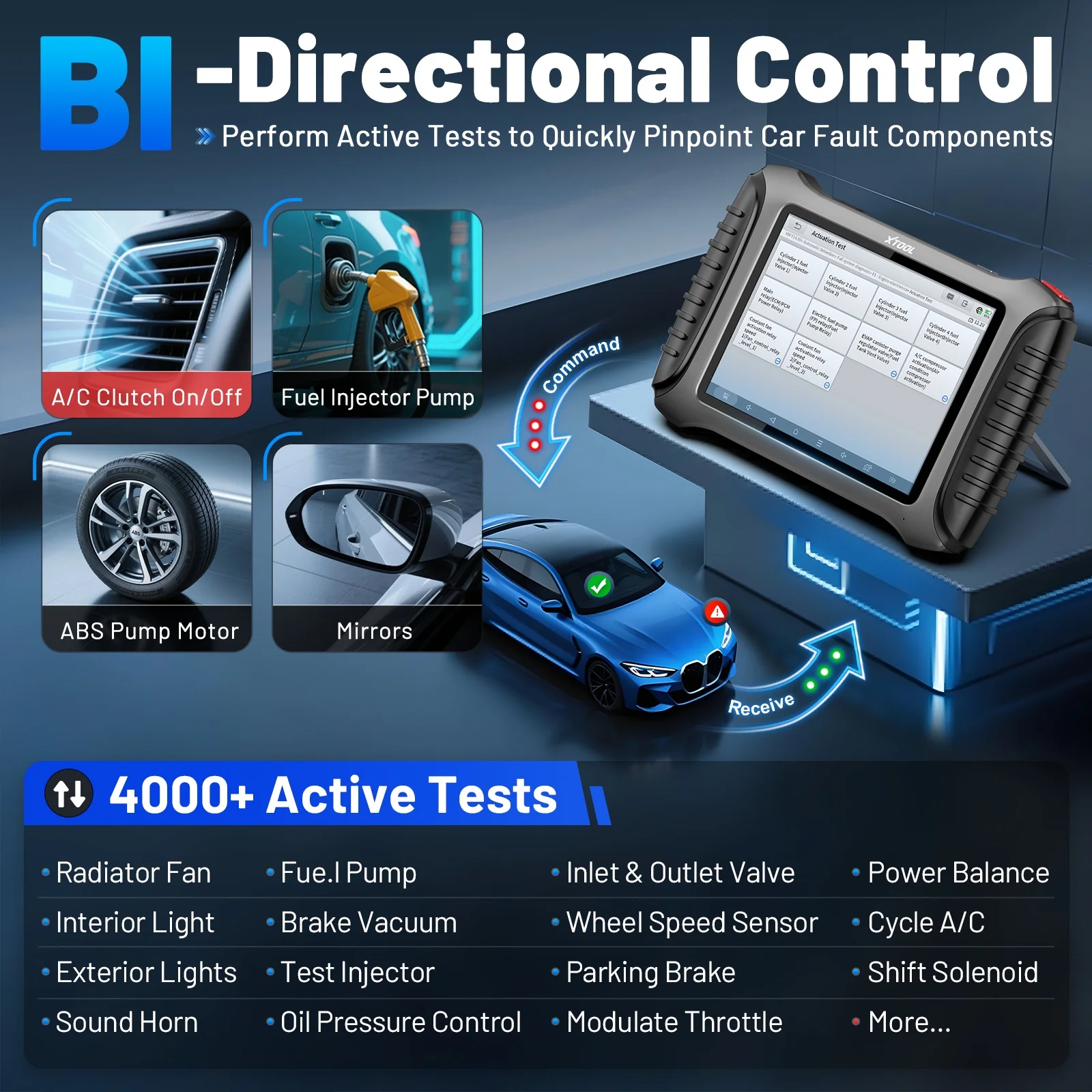 XTOOL X100 Pad 3 V2.0 Automotive Key Fob Programmer, OBD2 Scanner, Full System Diagnostics, 38+ Services, IMMO Key Pr0gramming, Bidirectional Scan Tool