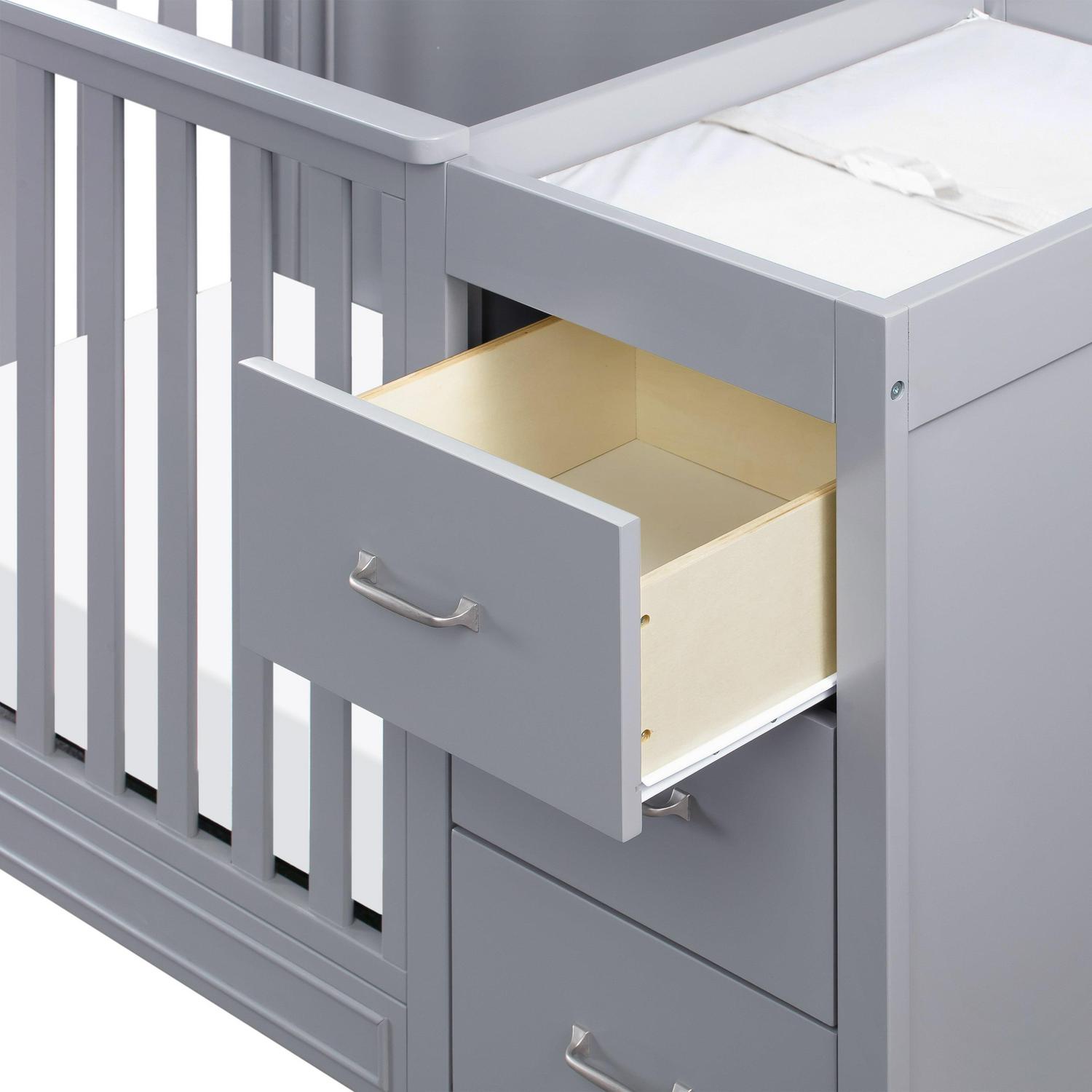 DaVinci Charlie 4-in-1 Convertible Mini Crib & Changer in Grey