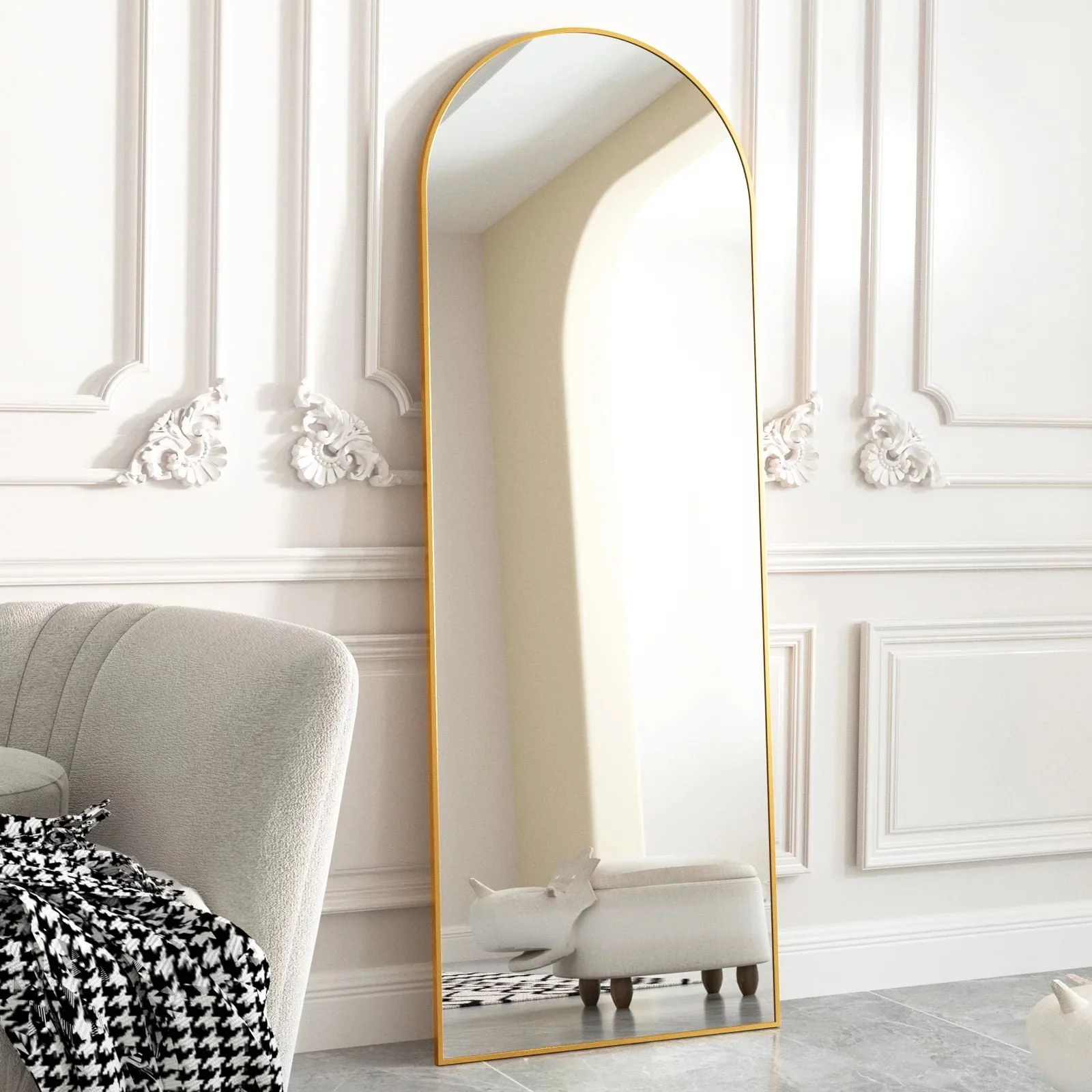 BEAUTYPEAK Arched Full Length Floor Mirror 64