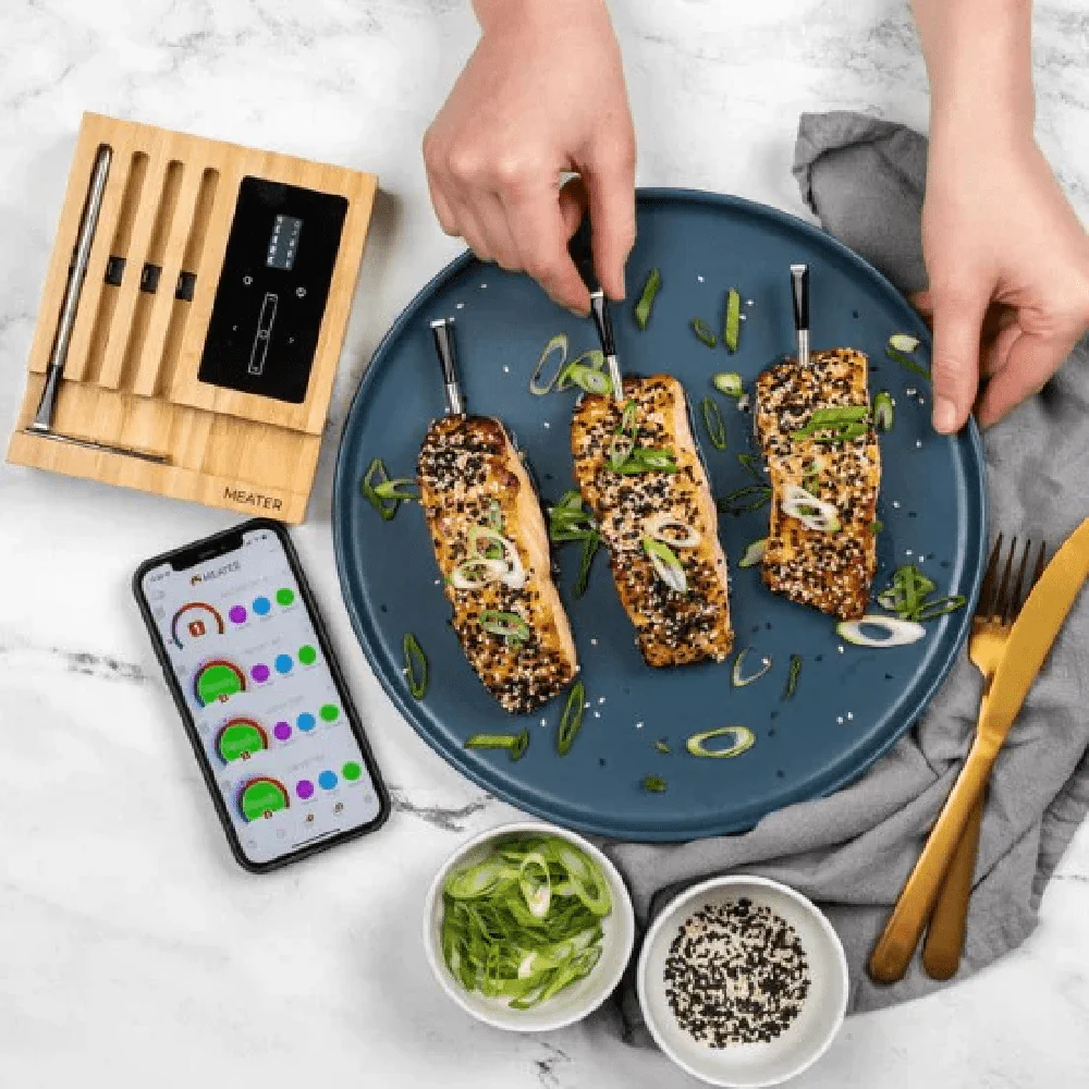 MEATER Block: 4-Probe 165ft Wireless Connection Premium WiFi Smart Meat Thermometer | for BBQ, Oven, Grill, Kitchen, Smoker, Rotisserie, Digital Display