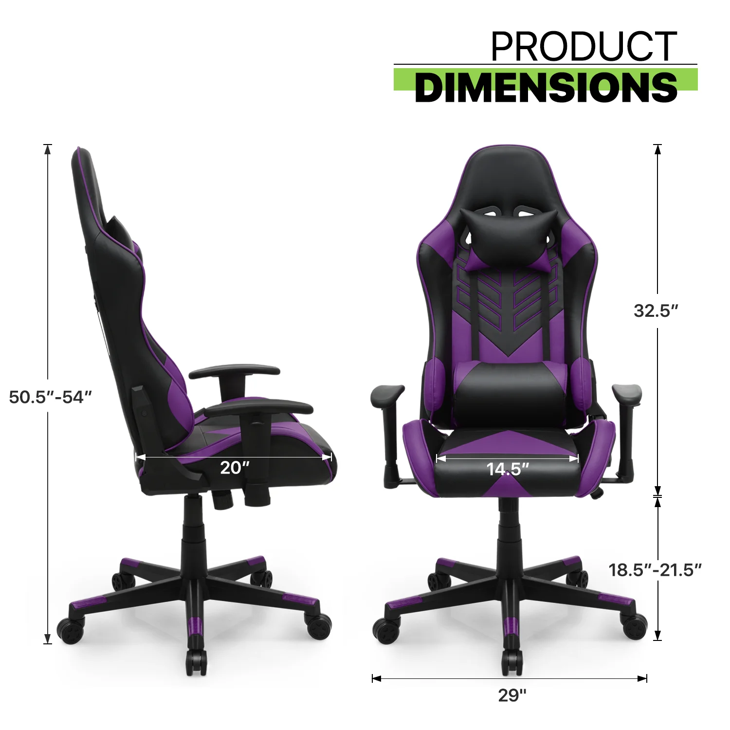 Magshion Ergonomic Gaming Chair, Comfortable Gaming Chair, Computer Chair Leather Desk Chair Adjustable Swivel Gaming Office Chair, Blue