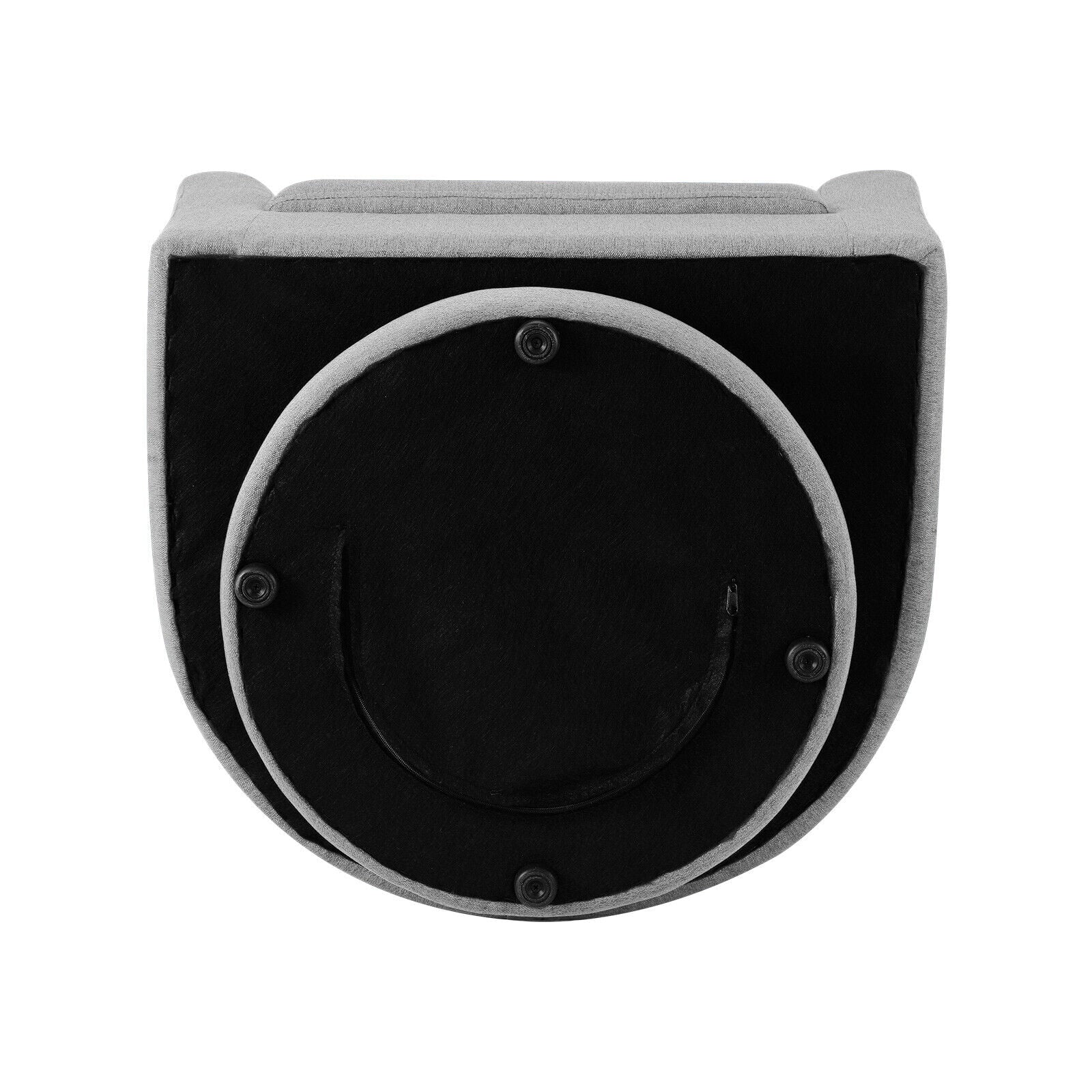 Dazone Swivel Armchair & Ottoman Set, Modern Accent Upholstered Single Sofa Chair With Footstool, 360°Rotating Armchair and Footrest Set, Club Tub Chair for Living Room Bedroom Reading Room,Gray