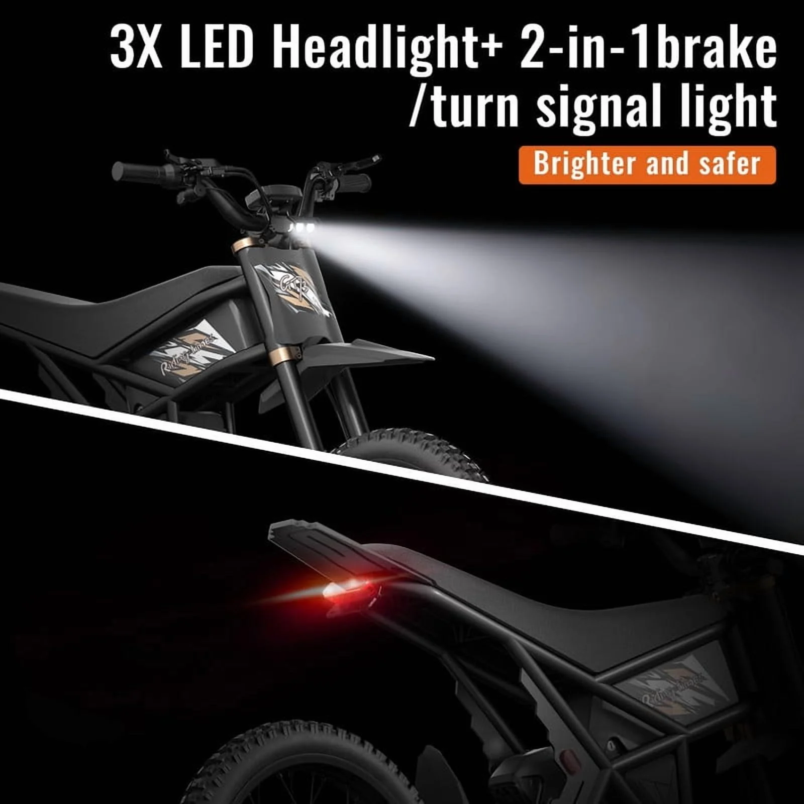 GT73 PRO 338 NM Electric Dirt Bike for Adults,3000W(Peak)Dual Motor 50Mph Max Speed,60V 50MPH 36.4AH Dual Battery Ebike,85 Miles Range, 25