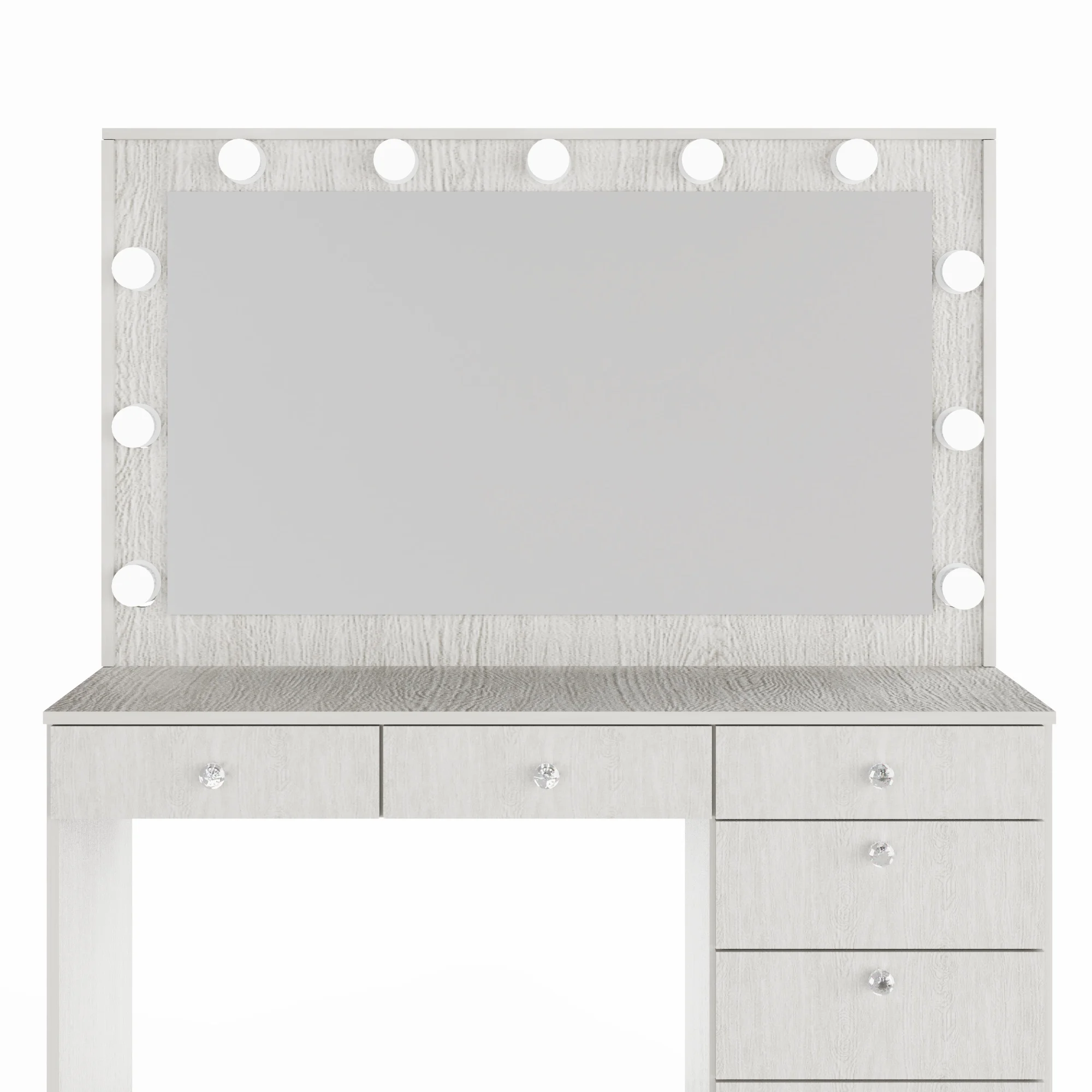 Boahaus GRWM Diana White Makeup Vanity with 7 Drawers, Mirror, Lights & Charging Station