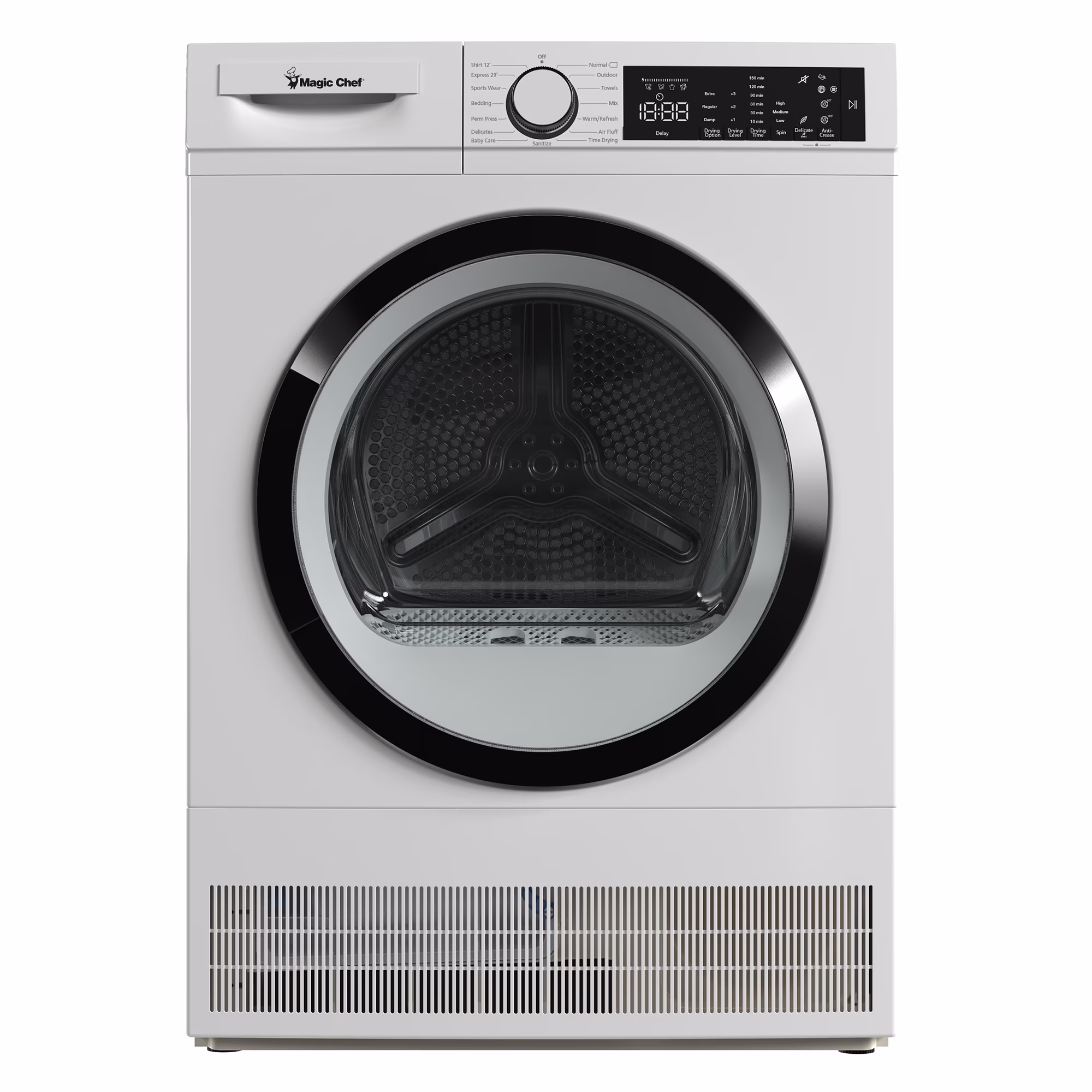 Magic Chef 4.0 cu. ft. Ventless, Condensing Front Load Stackable Electric Dryer, 24 in. in White in White