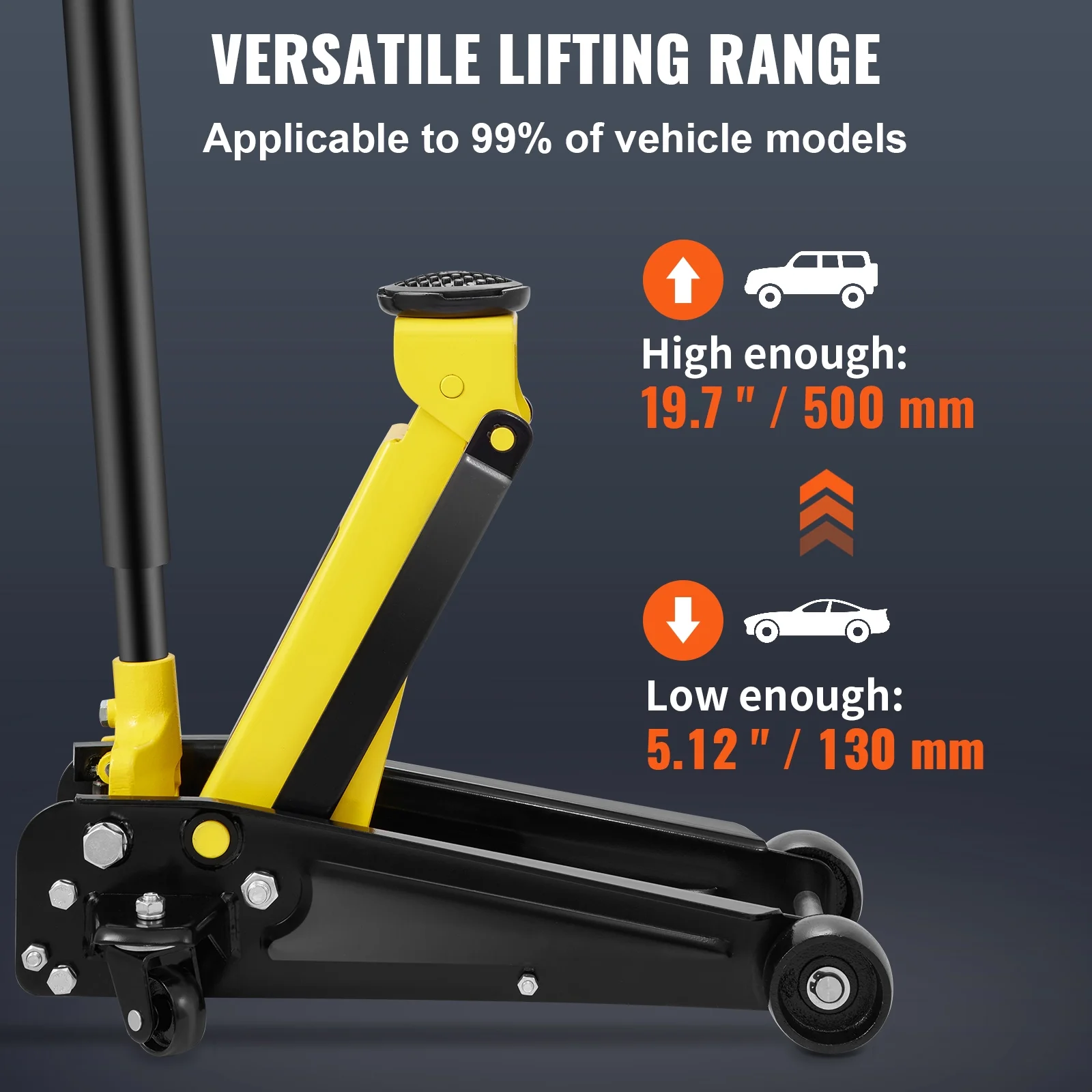 KFFKFF Ground Lift, 3 Ton Compact Ground Elevator, Robust Steel Sport Ground Lift with Swift Single Piston Pump, Ground Lift Elevation Range 5.12