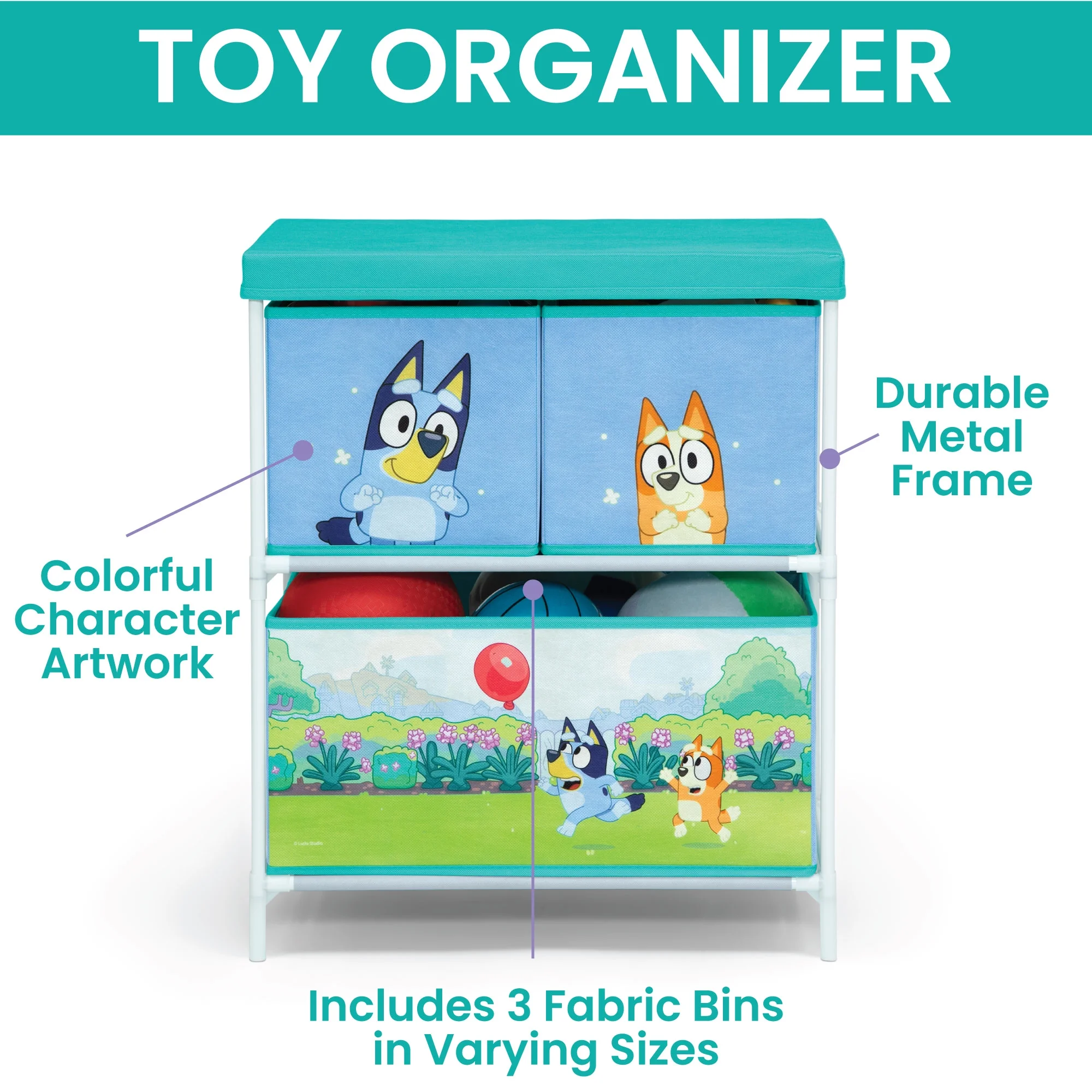 Bluey 3-Piece Toddler Bedroom Set by Delta Children, Blue