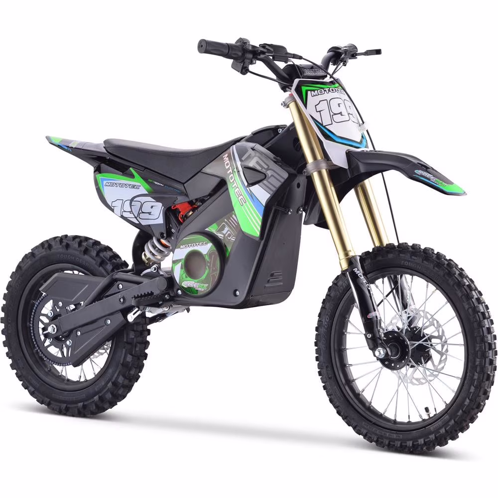 MotoTec 48v Pro Electric Dirt Bike 1800w Lithium Green