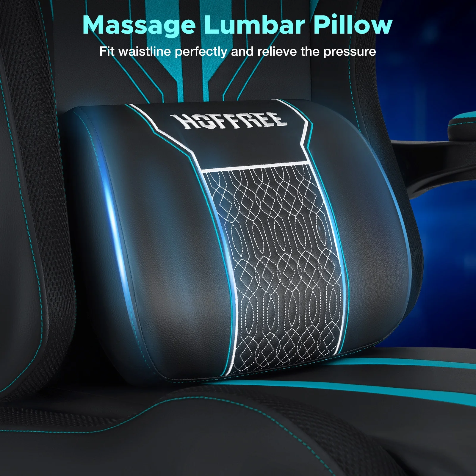 Hoffree Gaming Chair with Bluetooth Speakers Big and Tall Gamer Chair with Footrest and Massage Game Chair with Lumbar Support and 360-Swivel Seat and Headrest for Adults, 400lbs