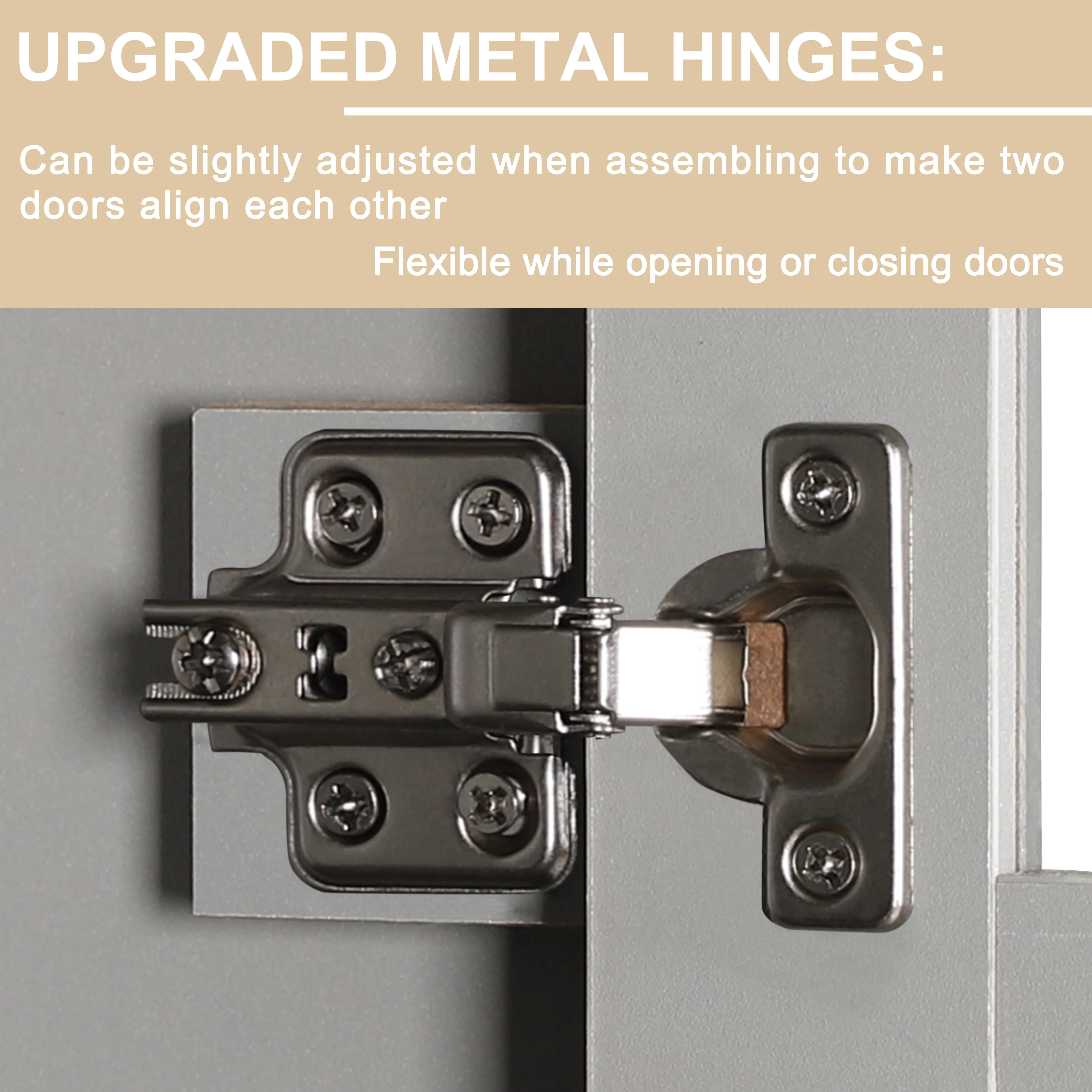 VEIKOUS 71'' Kitchen Pantry Hutch Cabinet, Pantry Storage Hutch w/Microwave Stand and Buffet Cupboard, Gray