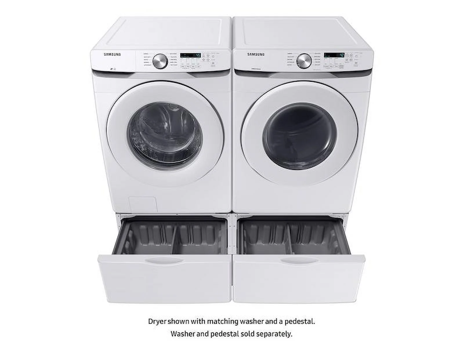 Samsung DVE45T6000W 7.5 Cu. Ft. Front Load Electric Dryer with Sensor Dry