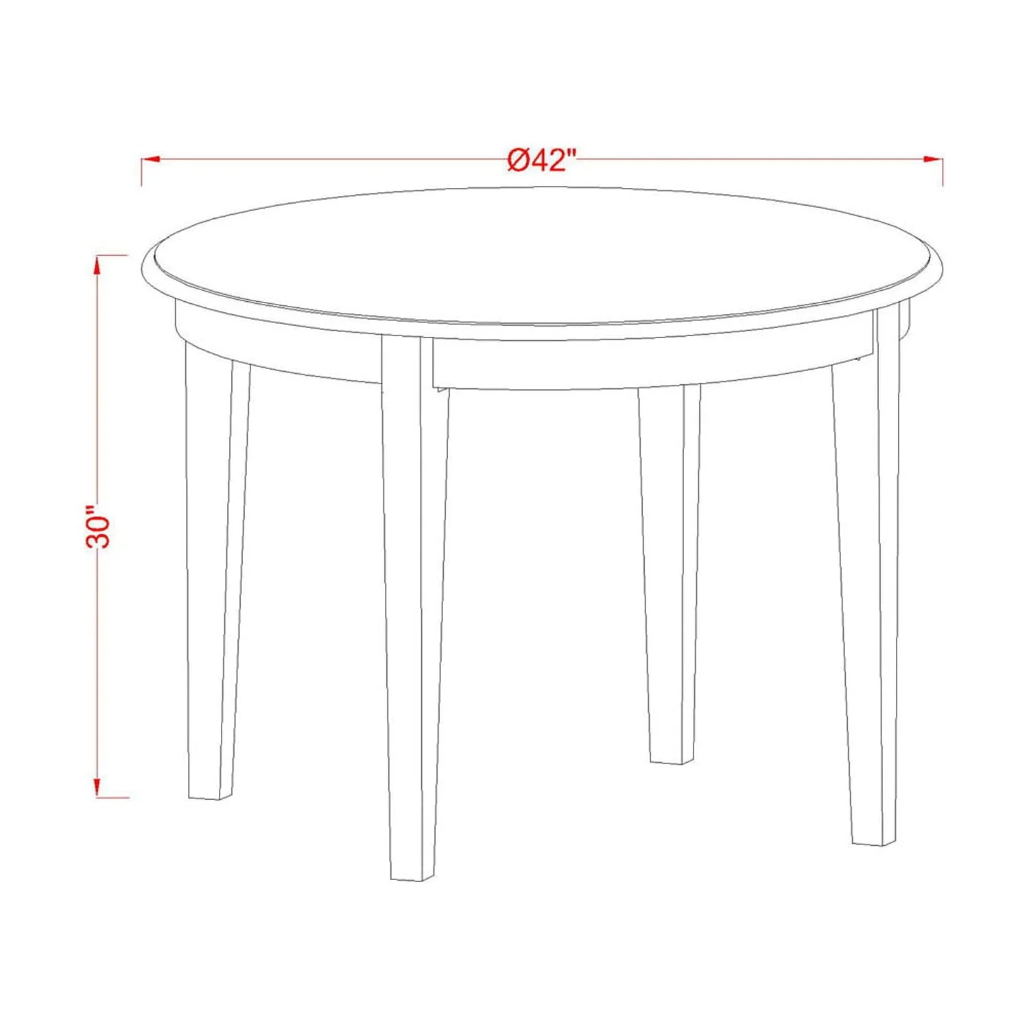 East West Furniture Boston 5 Piece Round Dining Table Set with Capris Faux Leather Seat Chairs