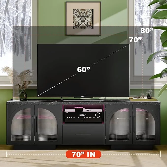 TV Stand for 75 inch TV, LED TV Stand for Living Room,70