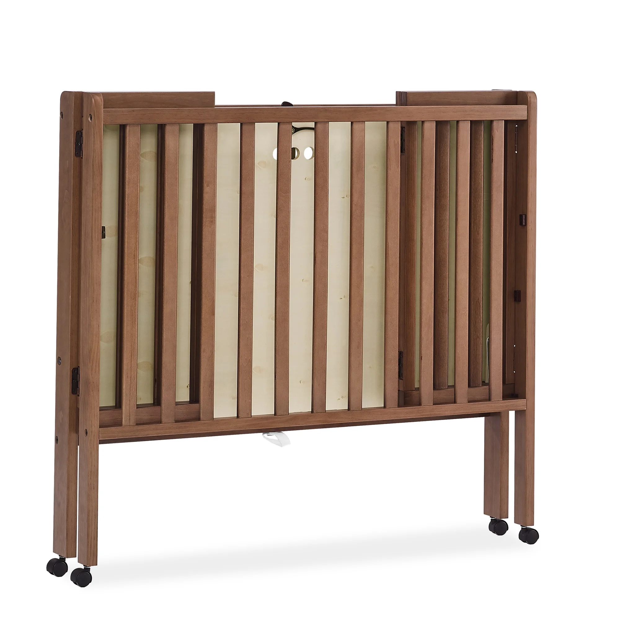 Delta Children Lee Portable Folding Mini Crib with 1.5-Inch Mattress - Greenguard Gold Certified, Bianca White