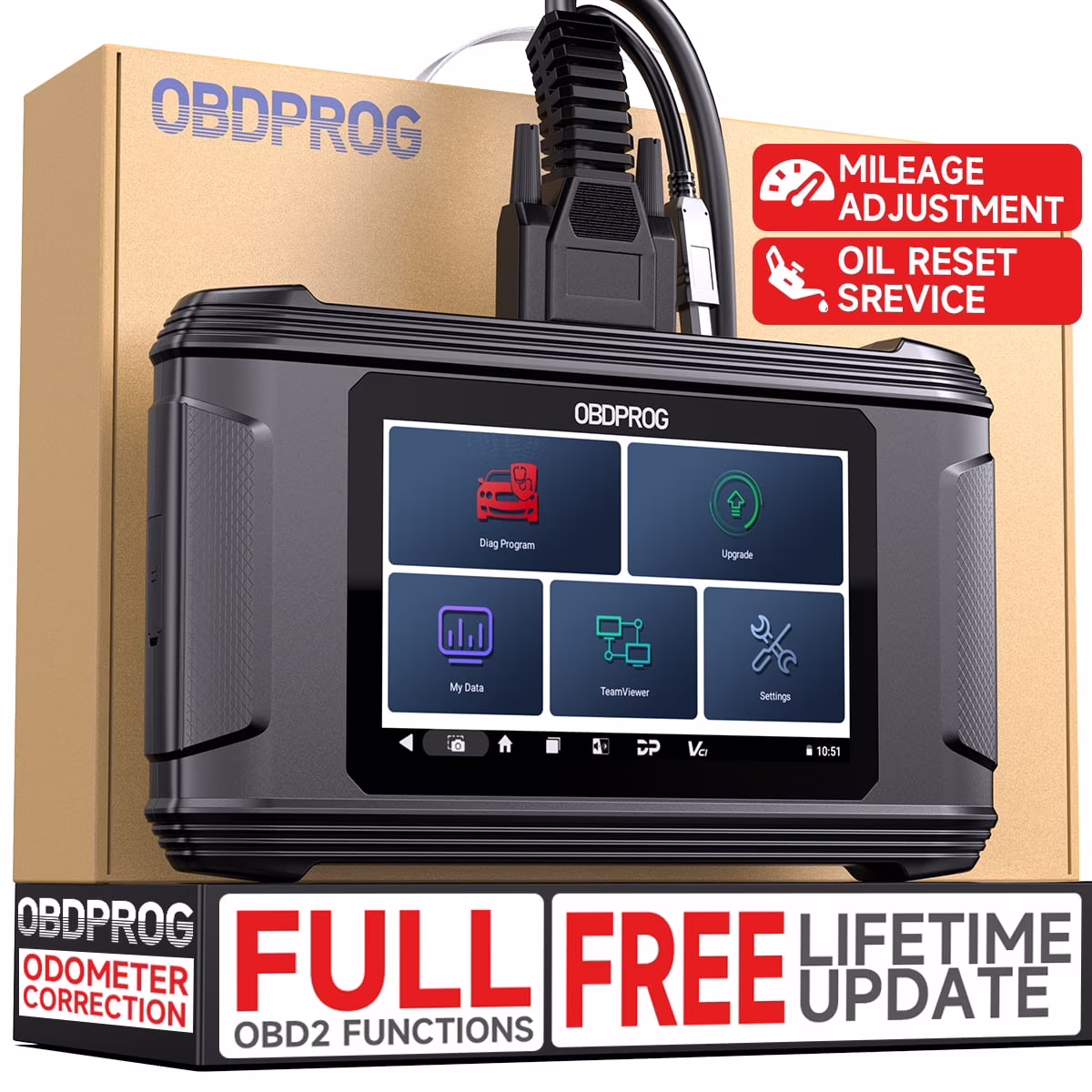 OBDPROG Doctor M500 Car Odometer Mileage Correction OBD2 Scanner Code Reader Diagnostic Oil Service Reset Tool