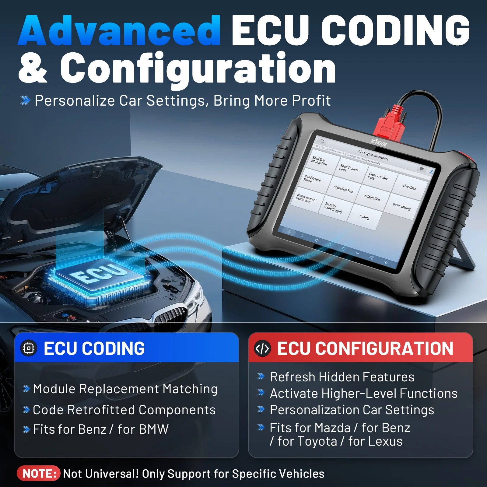 XTOOL X100 Pad 3 V2.0 Automotive Key Fob Programmer, OBD2 Scanner, Full System Diagnostics, 38+ Services, IMMO Key Pr0gramming, Bidirectional Scan Tool