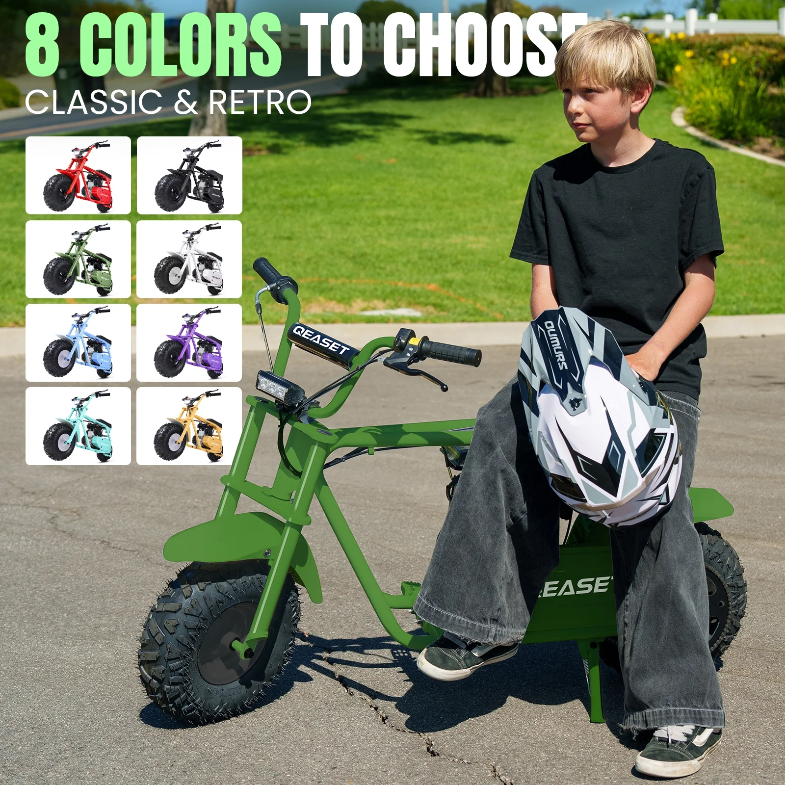 QEASET MB001 Gas Powered Mini Dirt Bike 99CC for Teens and Adults, 25MPH Off Road Motorcycle, Weight Support Up to 200 LBS - Black