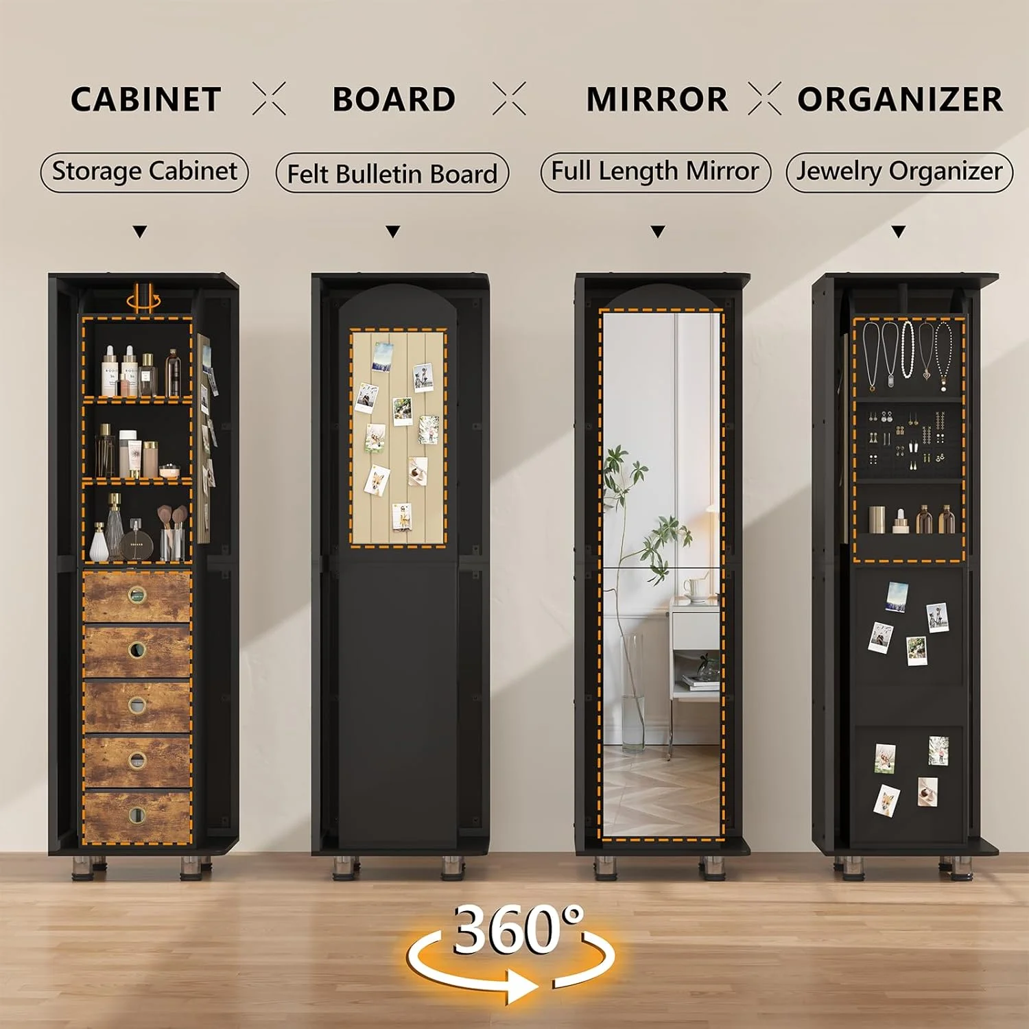 Makeup Vanity Desk with Mirror and Lights, White Vanity Desk with Charging Station, LED Cabinet, 5 Drawers & Storage Bag, Vanity Mirror with Lights Desk and Chair, Vanity Table Set with Stool