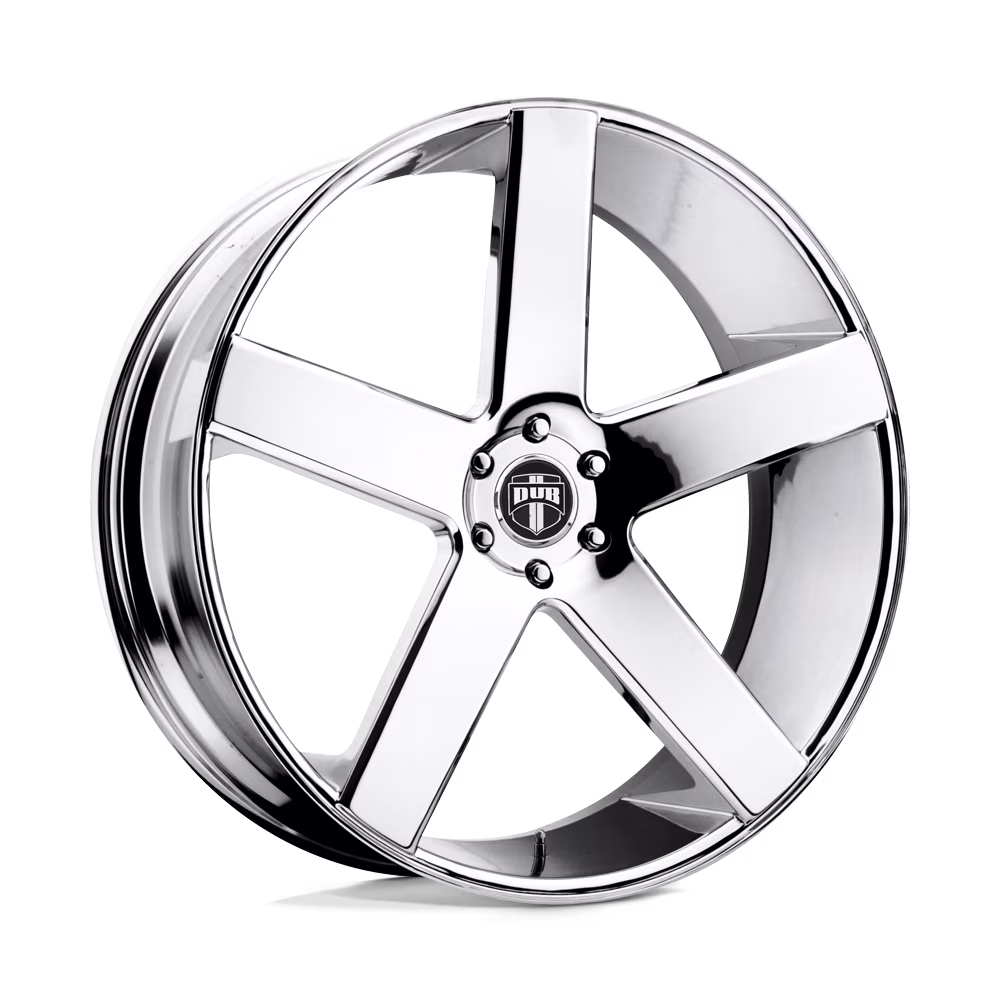 DUB 1PC Cast Aluminum Rim S115 22X8.5 5X4.5 CHR-PLATED 38MM, S115228565+38