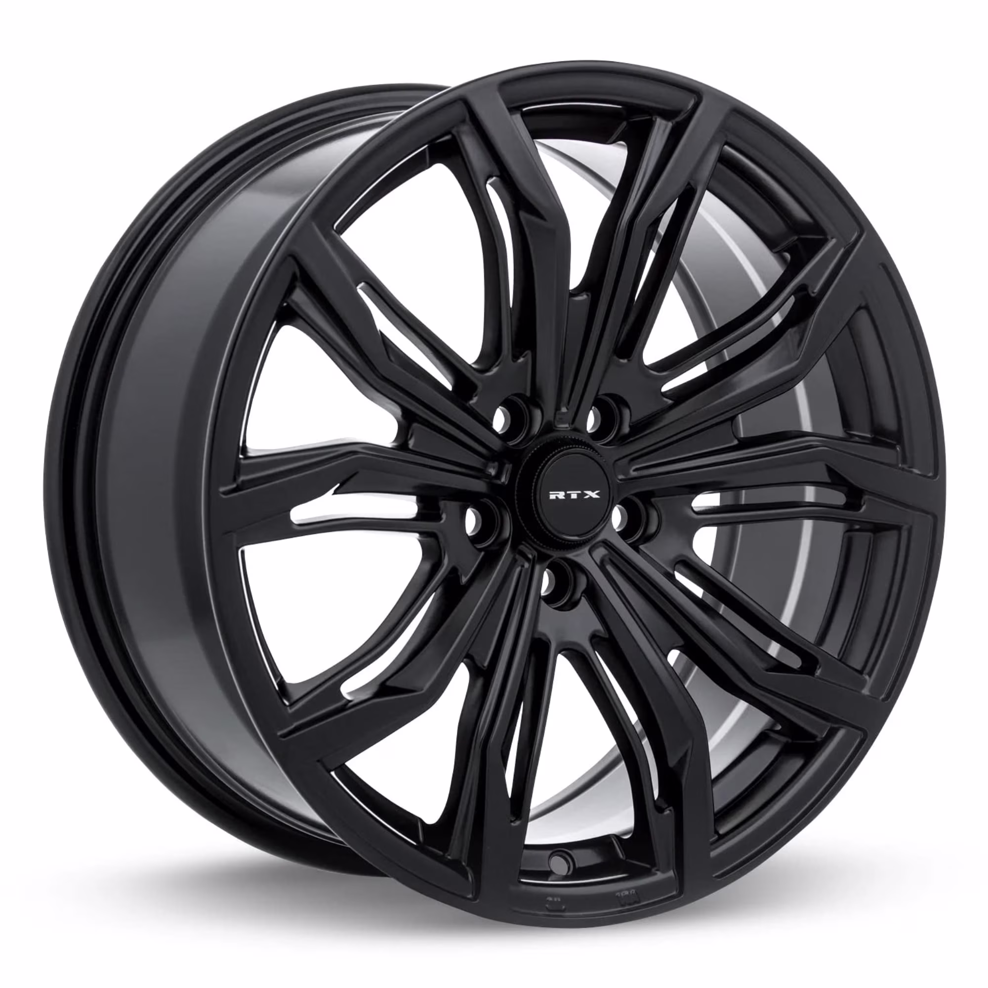 RTX BLACK WIDOW Custom Wheel - 17x7.5, 42 Offset, 5x114.3 Bolt Pattern, 73.1mm Hub - Satin Black Rim