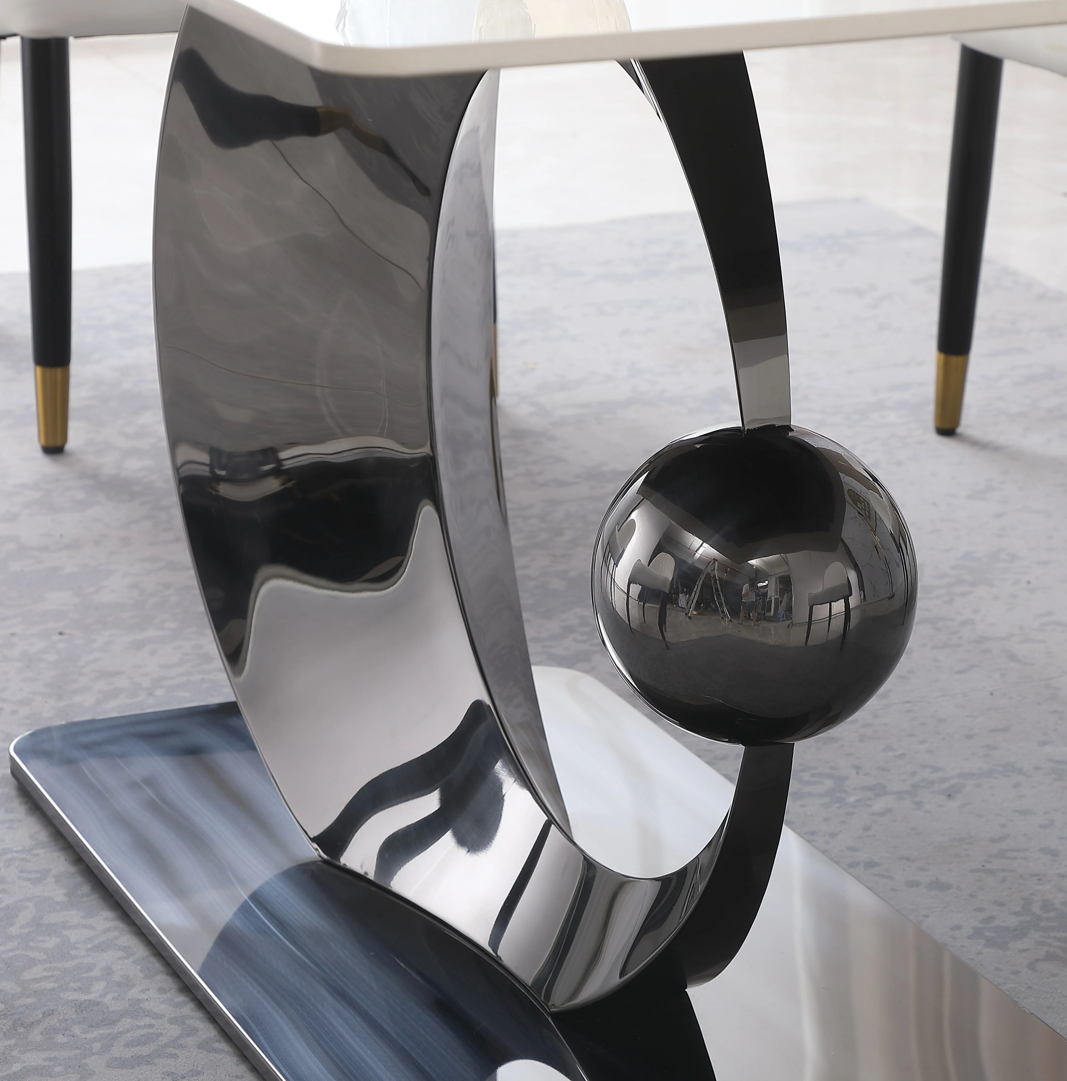 Montary 7 Piece Dining Room Set, Modern Dining Table and Chairs Set, Sintered Stone Dining Table Set for 6, White Marble Dining Table with 6 Chairs for Kitchen, Dining Room