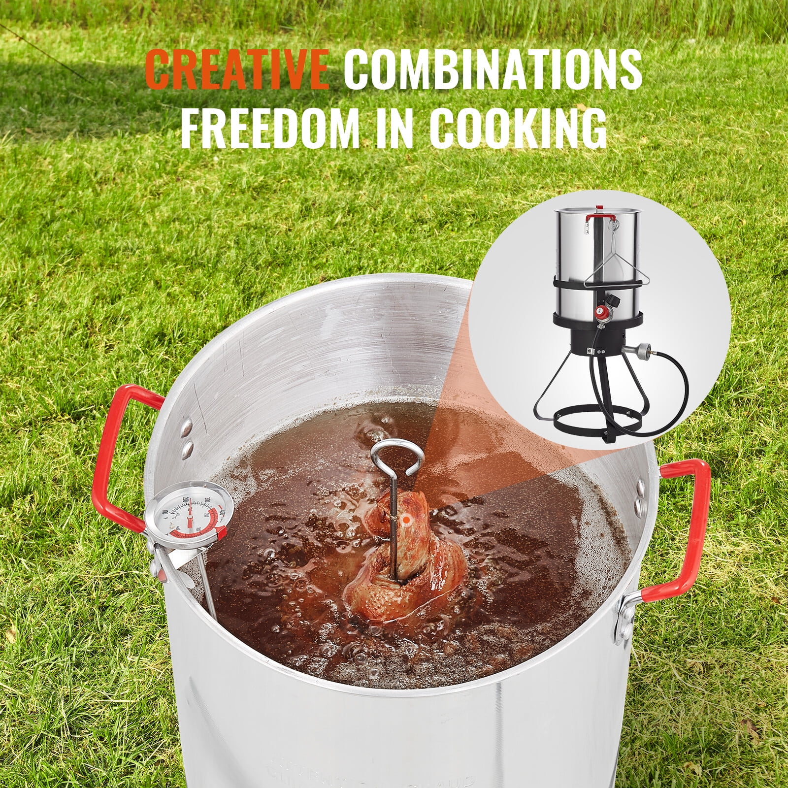 30Qt Turkey Deep Fryer Outdoor Gas Propane Stock Pot Burner Cooker 54,000 BTU