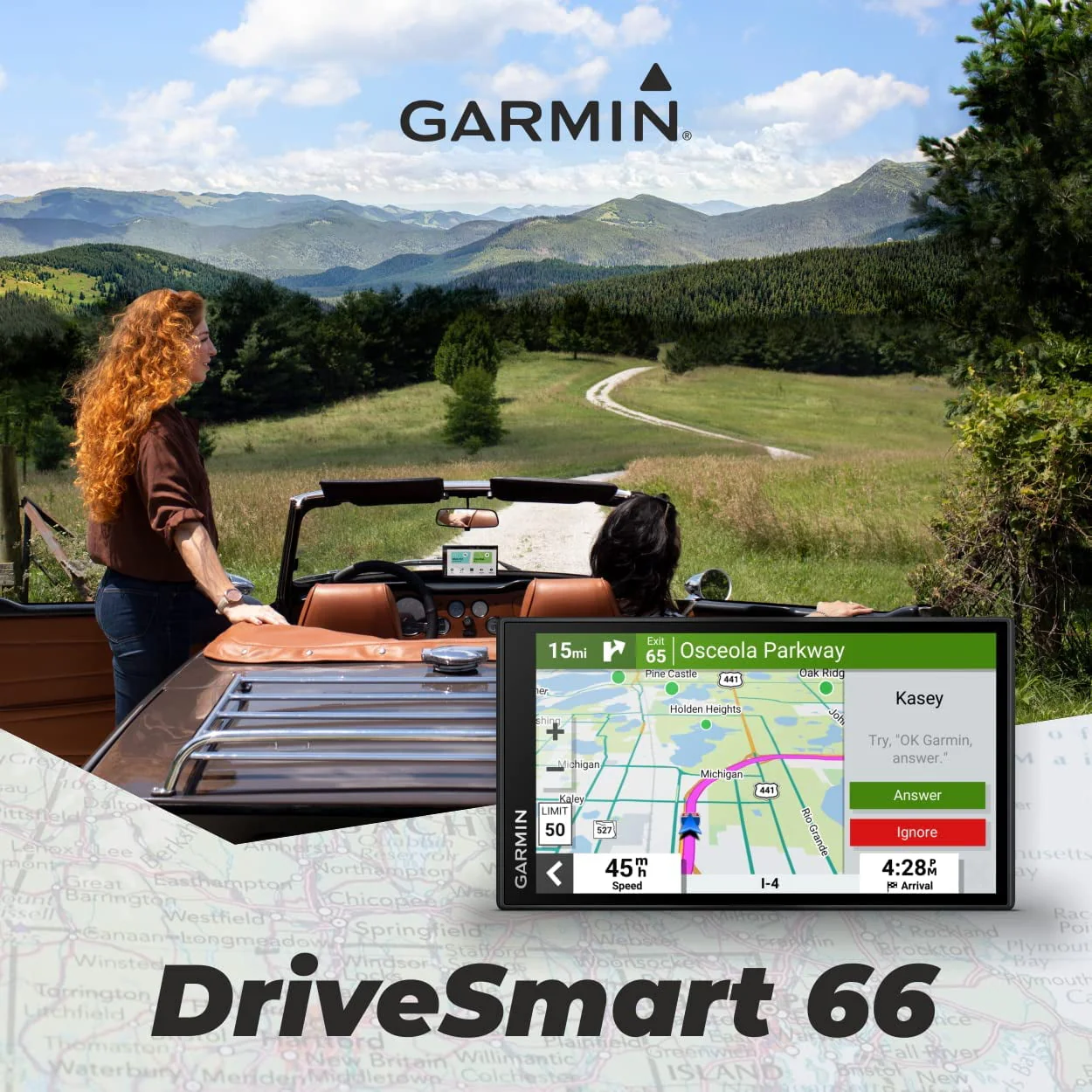 Garmin DriveSmart 66, 6-inch Car GPS Navigator with Power Pack