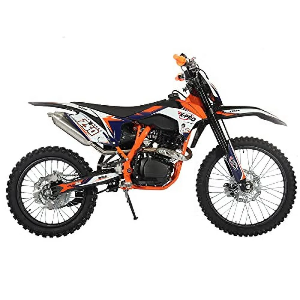 X-Pro Brand New Titan 250cc Gas Pit Dirt Bike with LED Headlight, 5-Speed Manual Transmission, Electric/Kick Start! Big 21