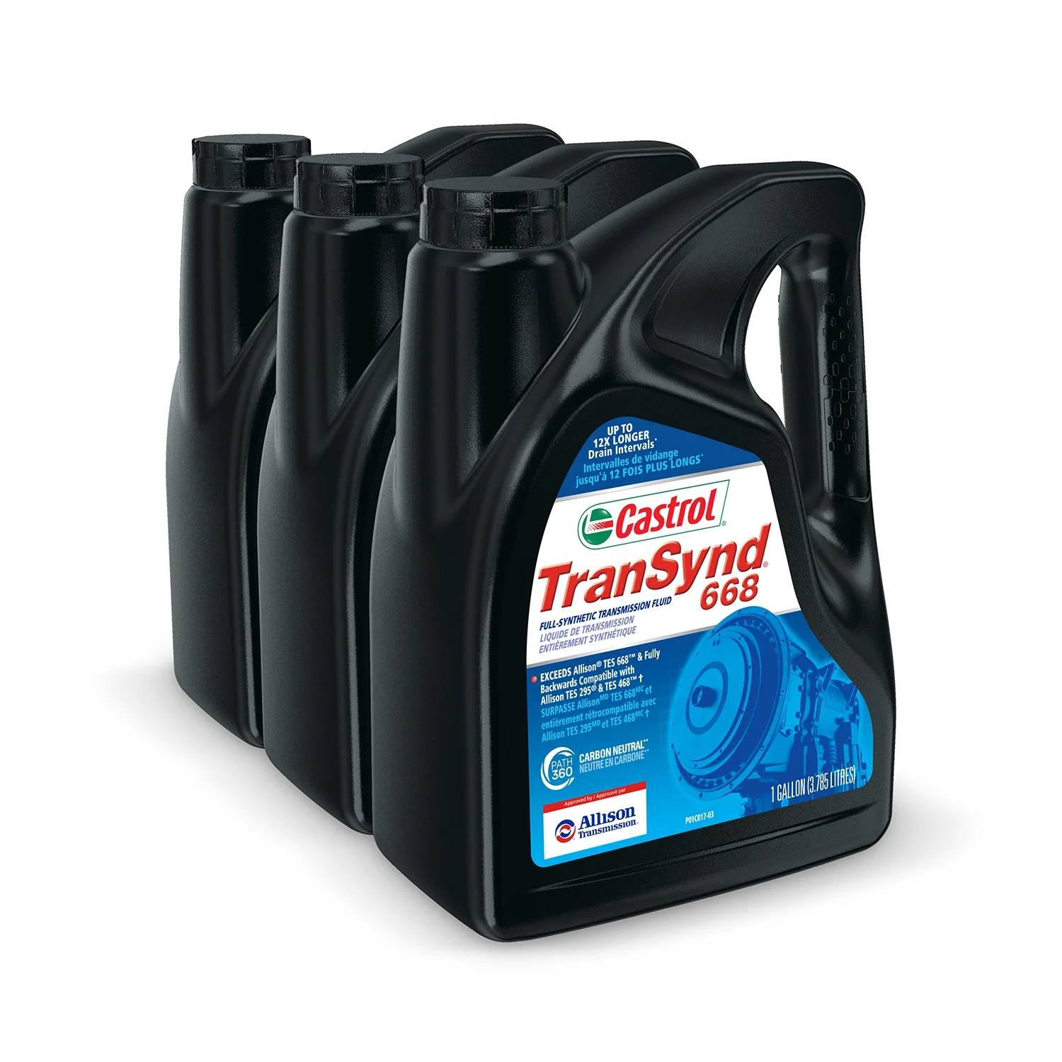 Castrol TranSynd 668 Full Synthetic Automatic Transmission Fluid, 1 Gallon, Case of 3