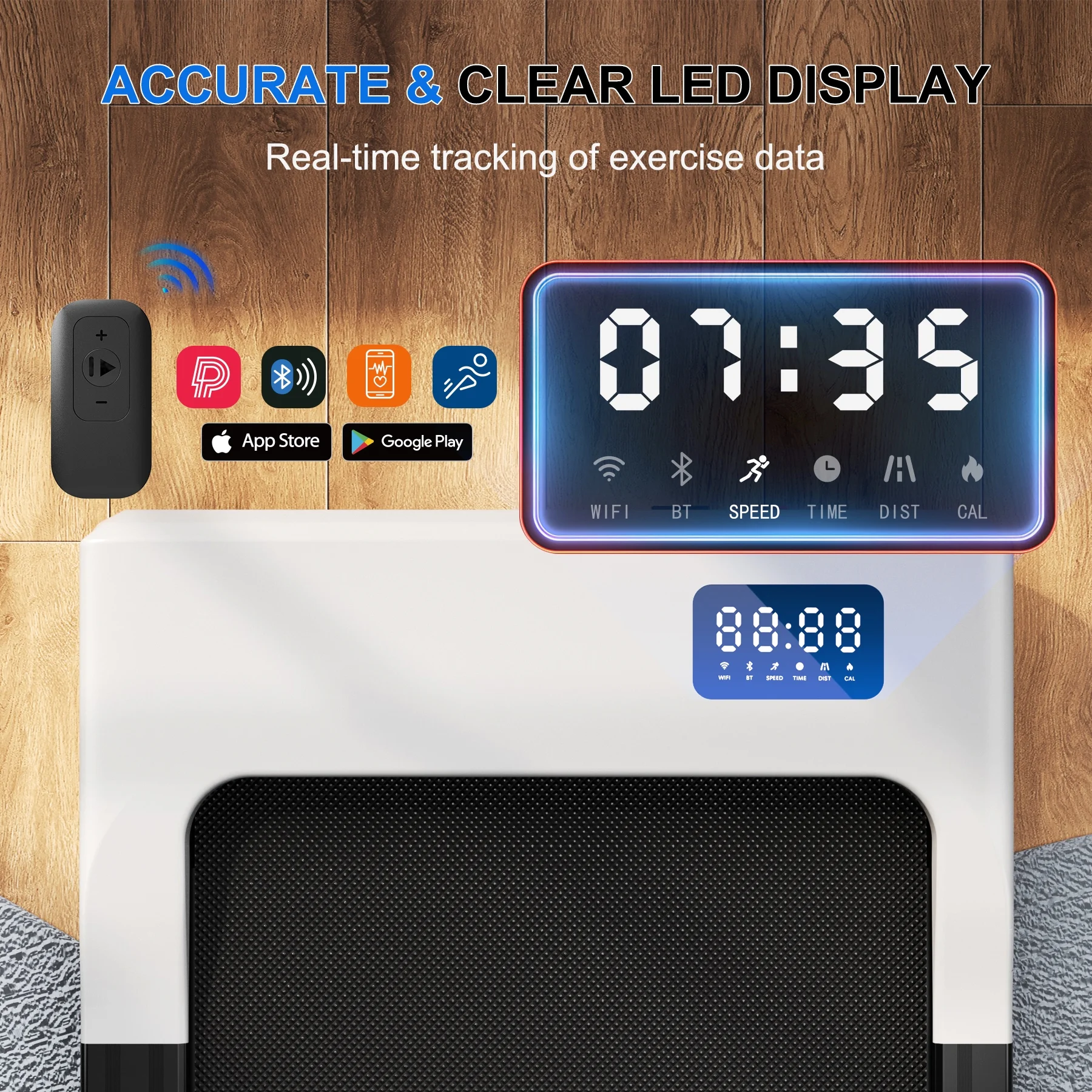 Walking Pad Treadmill with Remote Control,Under Desk Treadmill for Home&Office, 250 lbs Weight Capacity