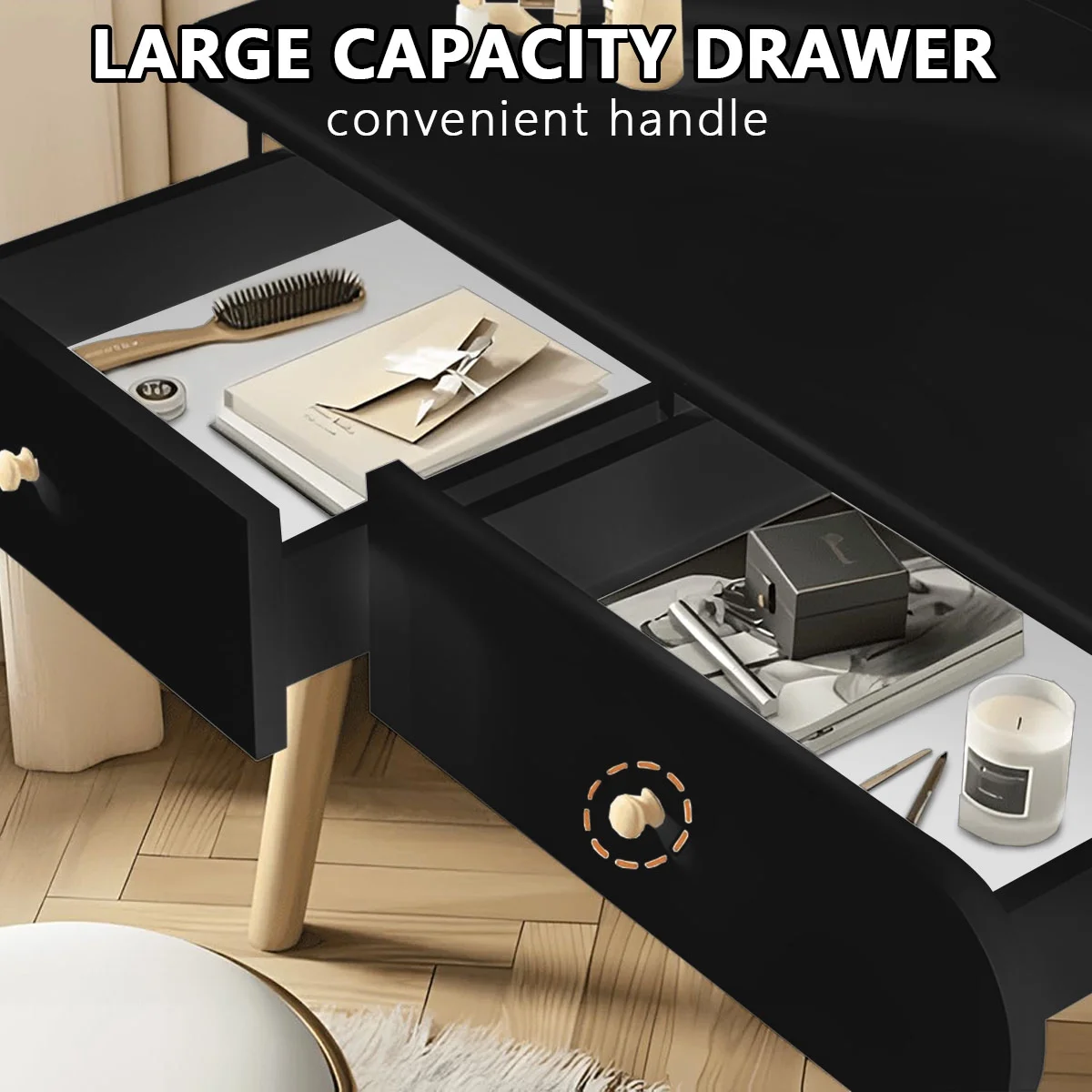 EONROACOO Makeup Vanity Table with Mirror, Dressing Table Vanity Desk, Adult Teen(White)