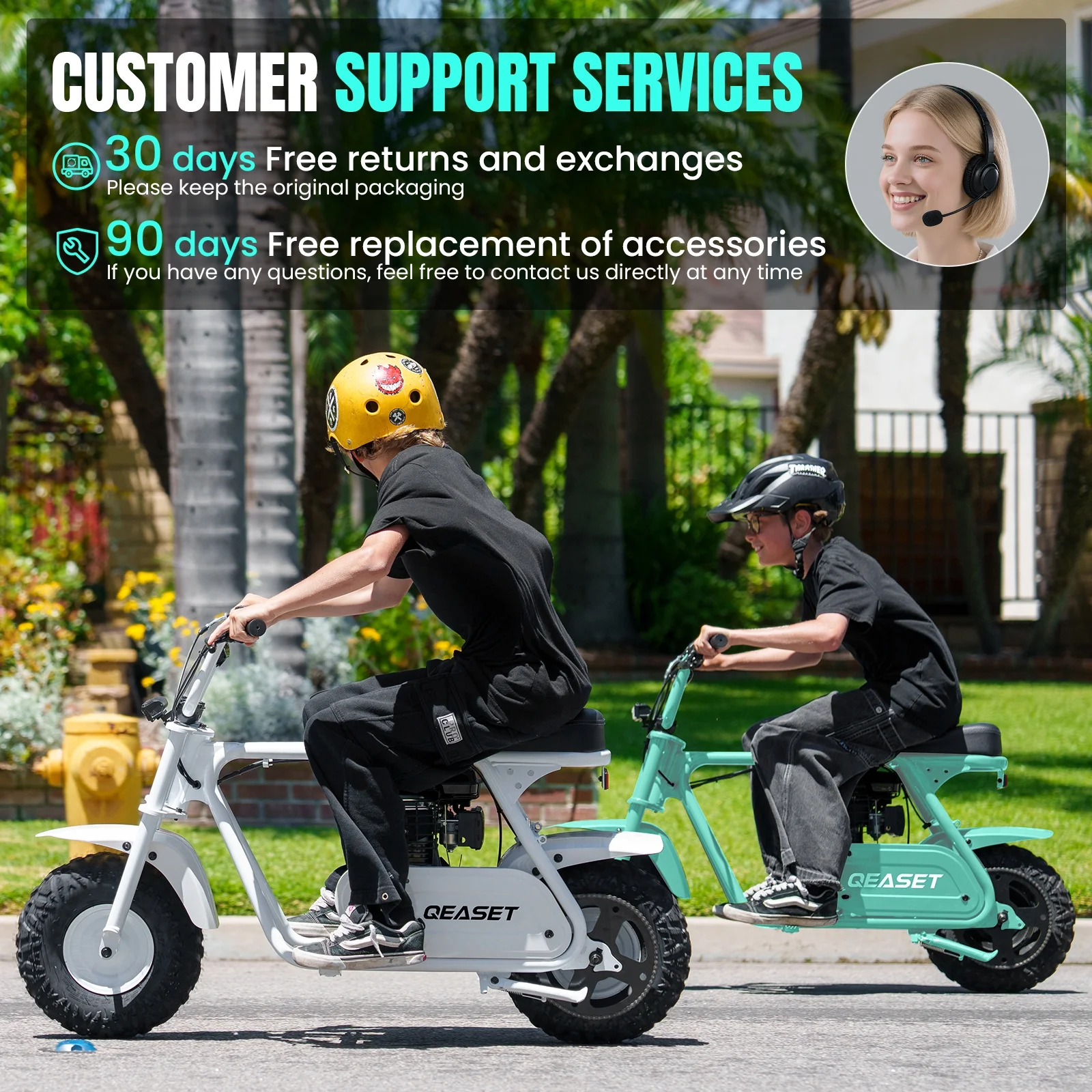 QEASET MB001 Gas Powered Mini Dirt Bike 99CC for Teens and Adults, 25MPH Off Road Motorcycle, Weight Support Up to 200 LBS - Black