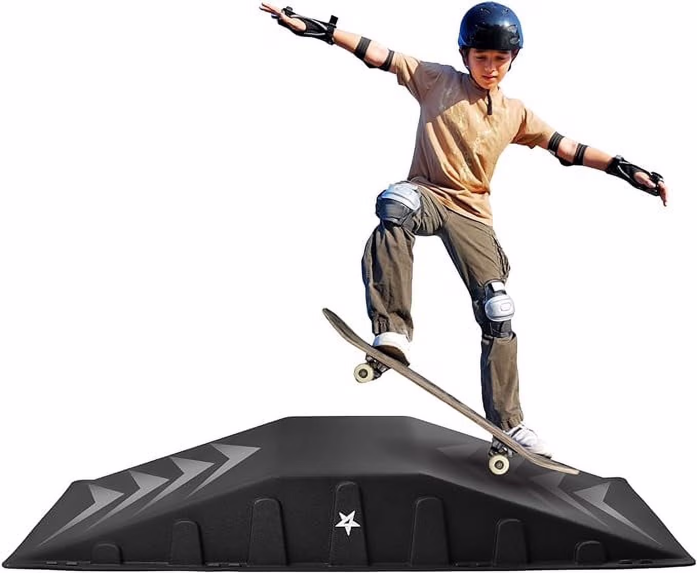 Yes4All Single-Piece Skateboard Ramp, Bike Ramp, Skate Ramp - Design for Beginners, More Durable, Safe, Capacity 220Lbs