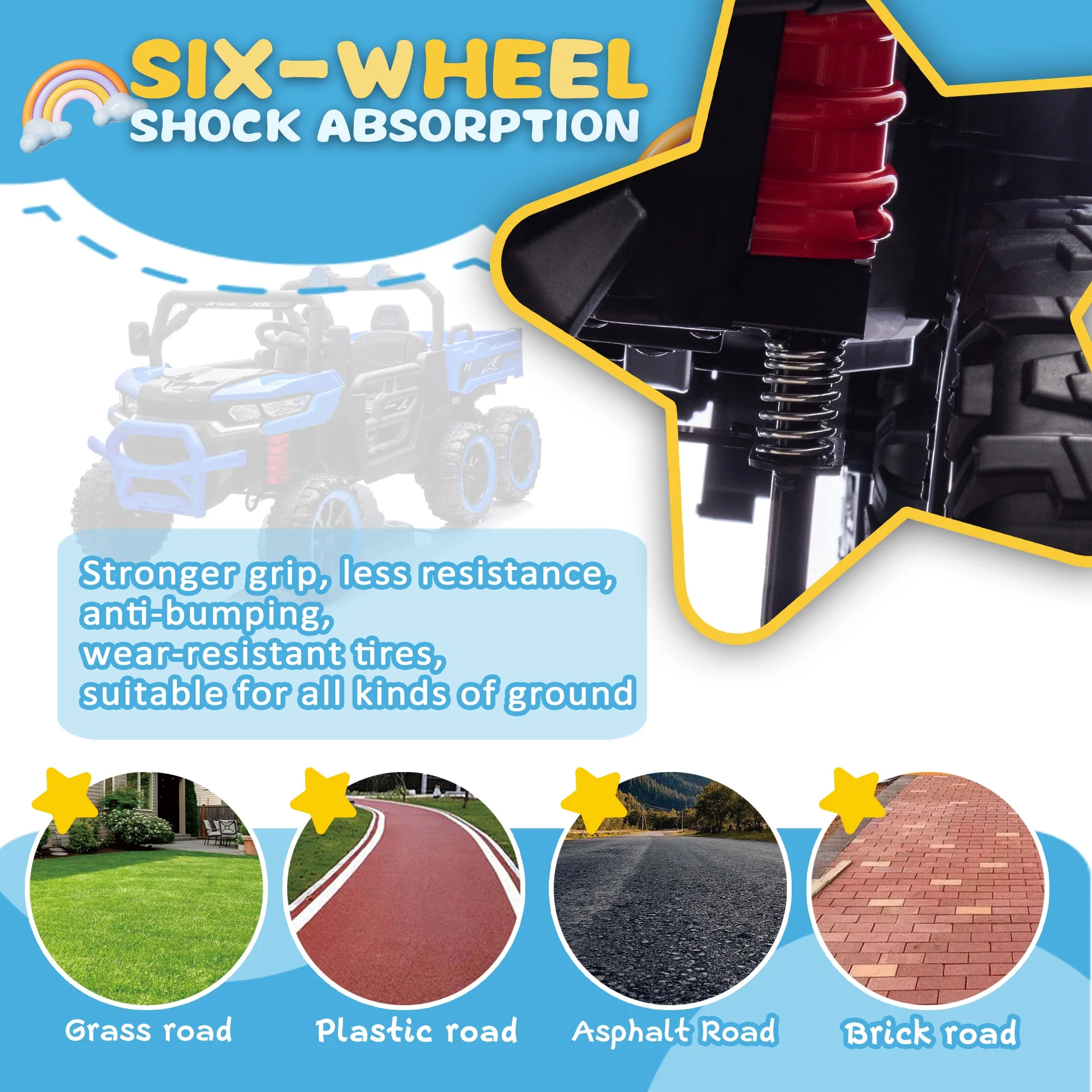 Xuanlur 24V 2 Seater Kids Ride on Car Truck, Ride on UTV W/ 2x200W Motor, 24 Volt Ride on Toys W/ Dump Bed/Shovel, Electric Car for Kids W/ Durable Tires, LED Light, Music, Remote Control, Black