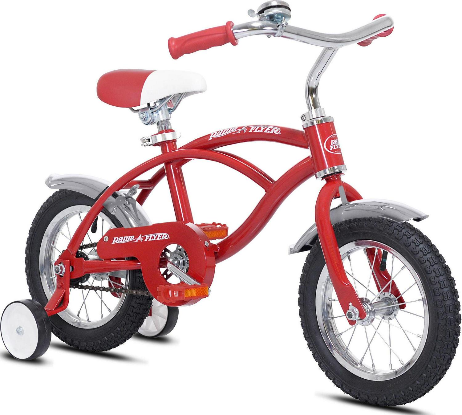 Radio Flyer 12″ Classic Unisex Bicycle with Training Wheels. Red
