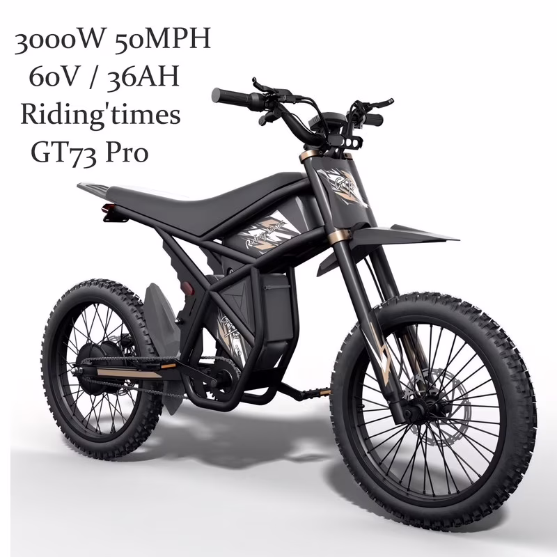 GT73 PRO 338 NM Electric Dirt Bike for Adults,3000W(Peak)Dual Motor 50Mph Max Speed,60V 50MPH 36.4AH Dual Battery Ebike,85 Miles Range, 25