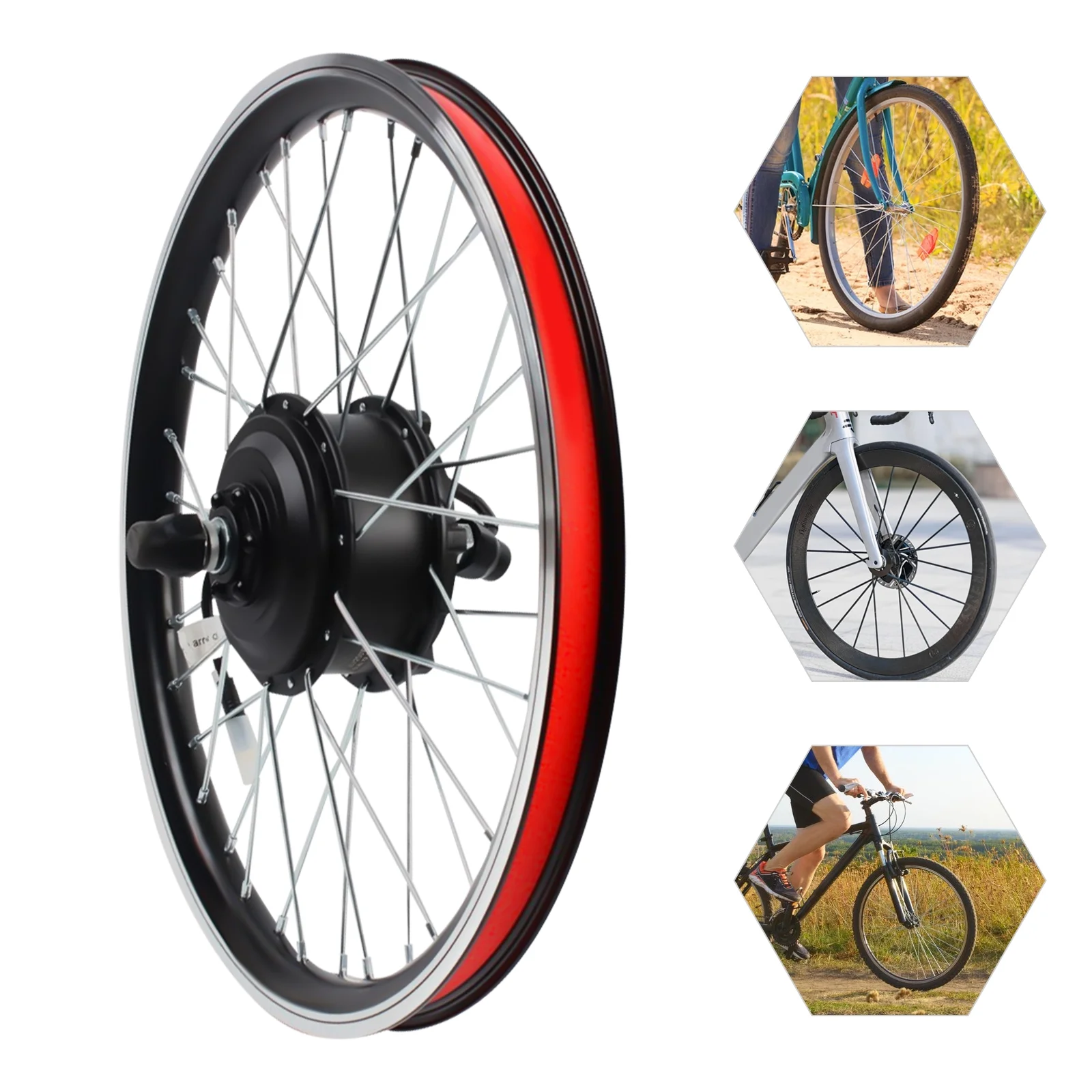 Front and Rear Wheel Electric Bike Kit, 36V 250W Motor, 30KM/H Speed, Includes Brake Lever, Thumb Throttle, and LED Display