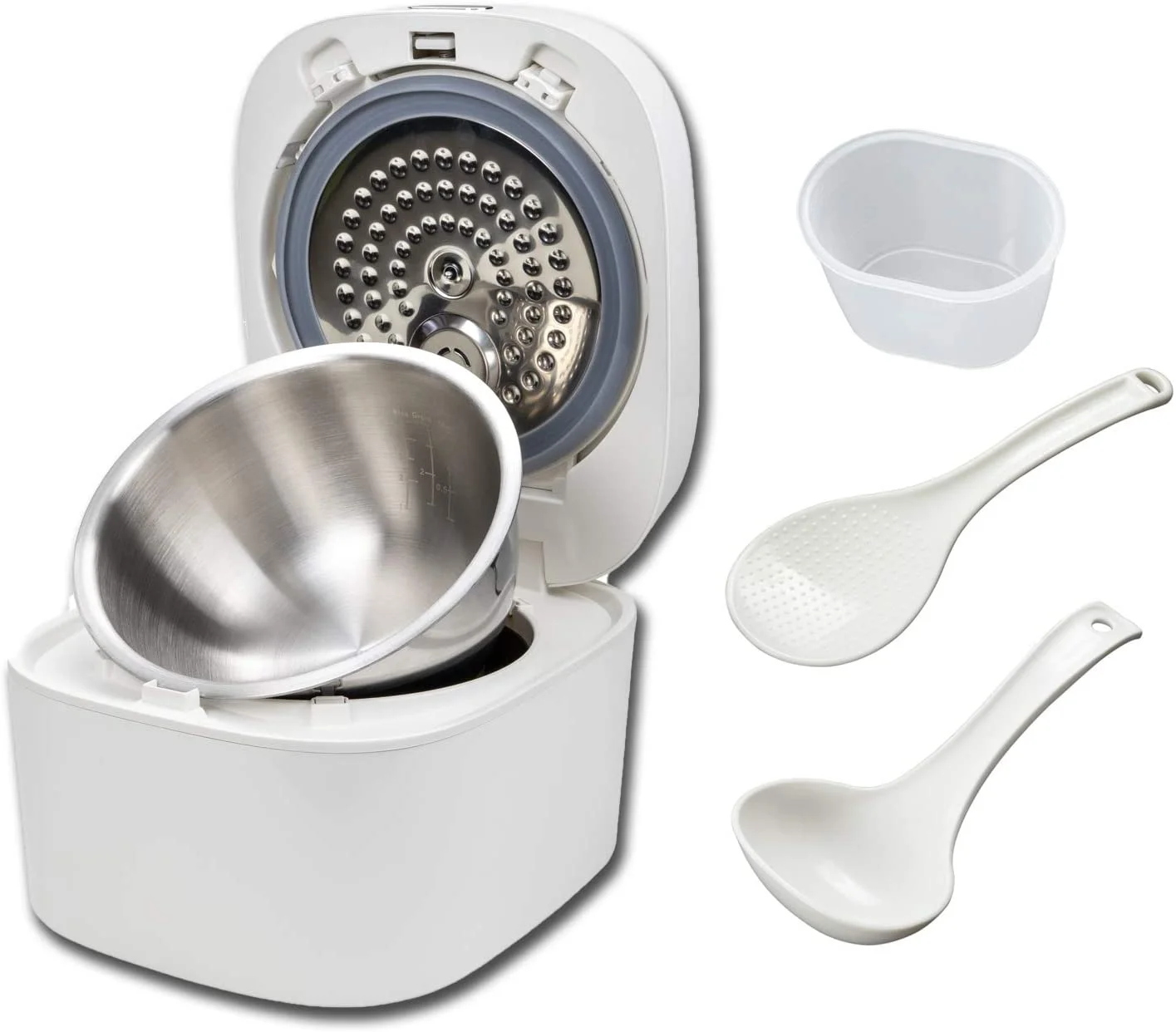 Buffalo White IH SMART COOKER, Rice Cooker and Warmer, 1 L, 5 cups of rice, Non-Coating inner pot, Efficient, Multiple function, Induction Heating (5 cups)