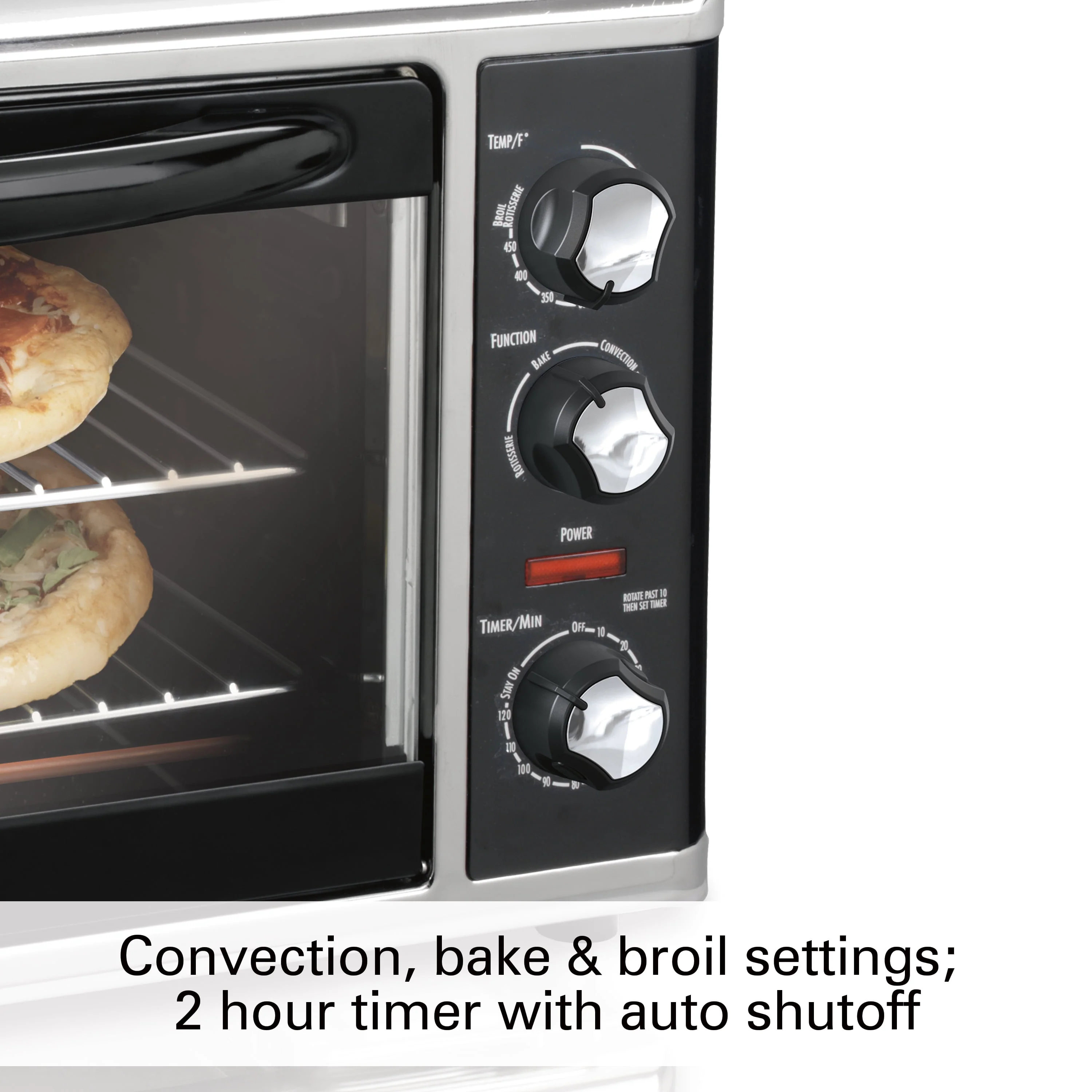 Hamilton Beach Countertop Oven with Convection and Rotisserie, Baking, Broil, Extra Large Capacity, Silver, 31100D
