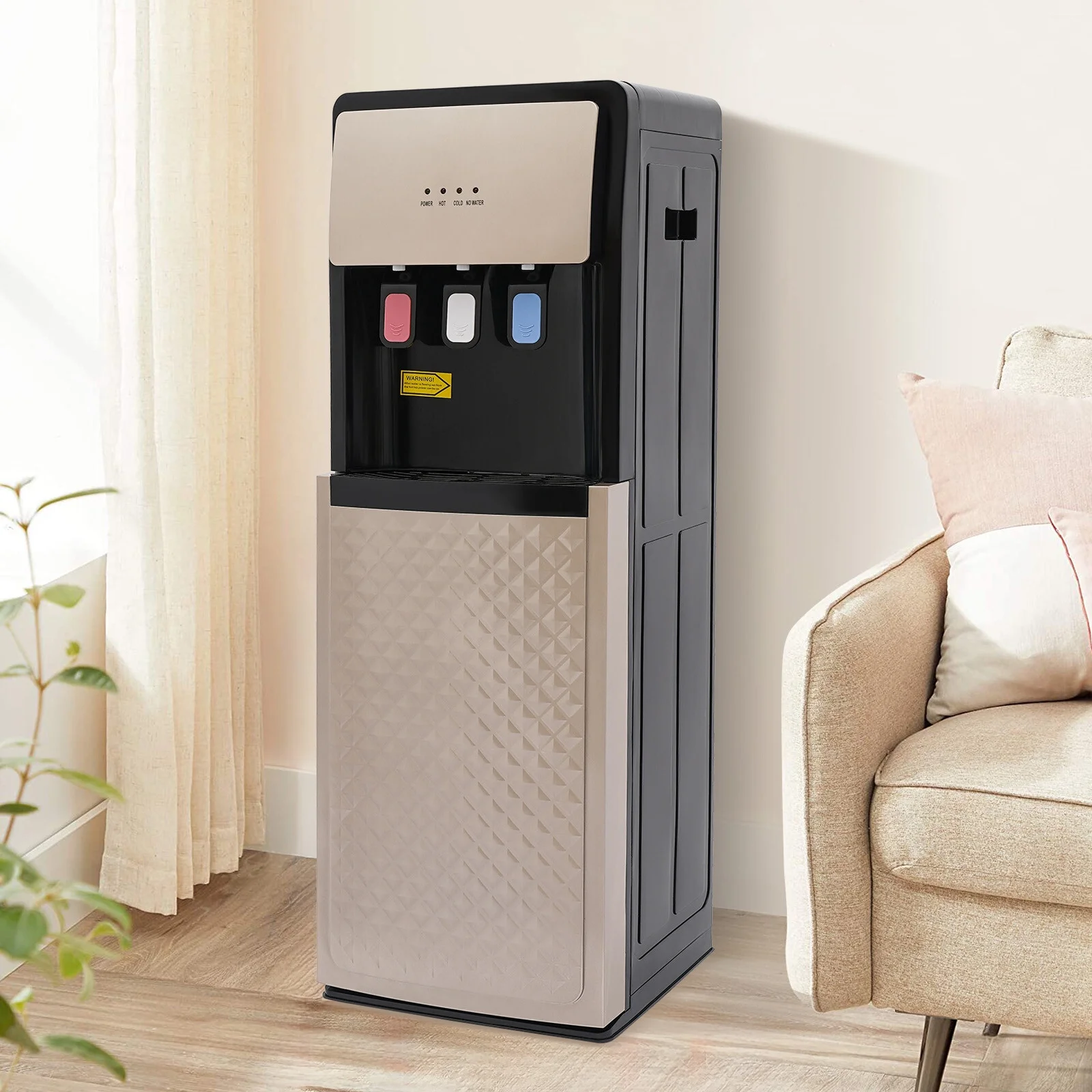 Champaign Gold 5 Gallon Water Dispenser, Bottom Loading Bottom Loading Hot Cold Water Cooler with 3 Temperature Settings, Ideal for Office, Home, Living Room