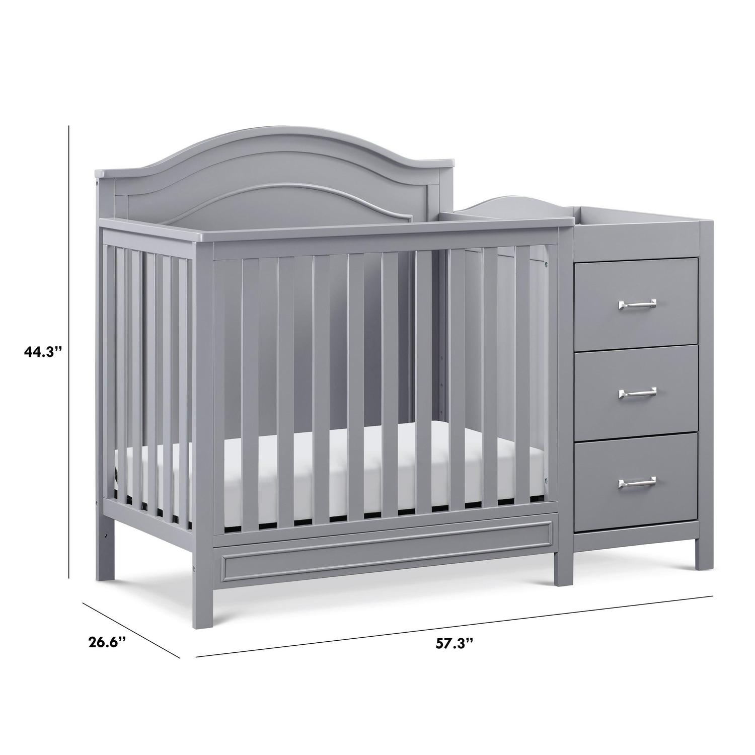 DaVinci Charlie 4-in-1 Convertible Mini Crib & Changer in Grey
