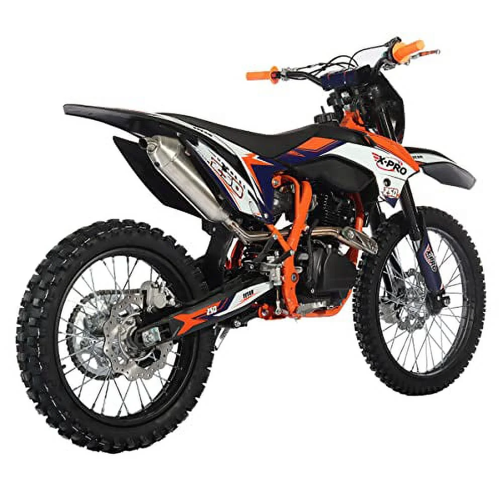 X-Pro Brand New Titan 250cc Gas Pit Dirt Bike with LED Headlight, 5-Speed Manual Transmission, Electric/Kick Start! Big 21